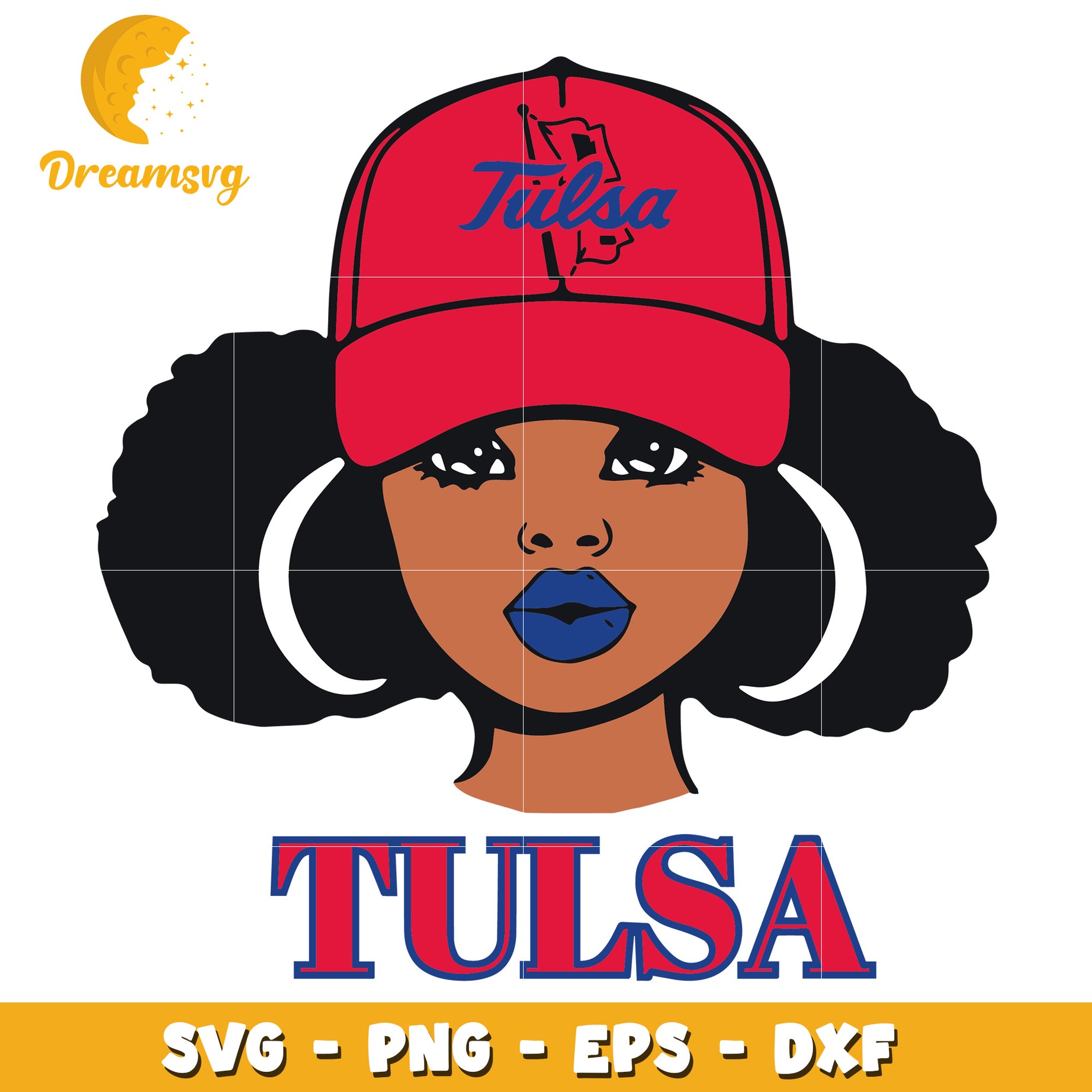 Tulsa SVG Design Black Woman with Cap for Craft Projects