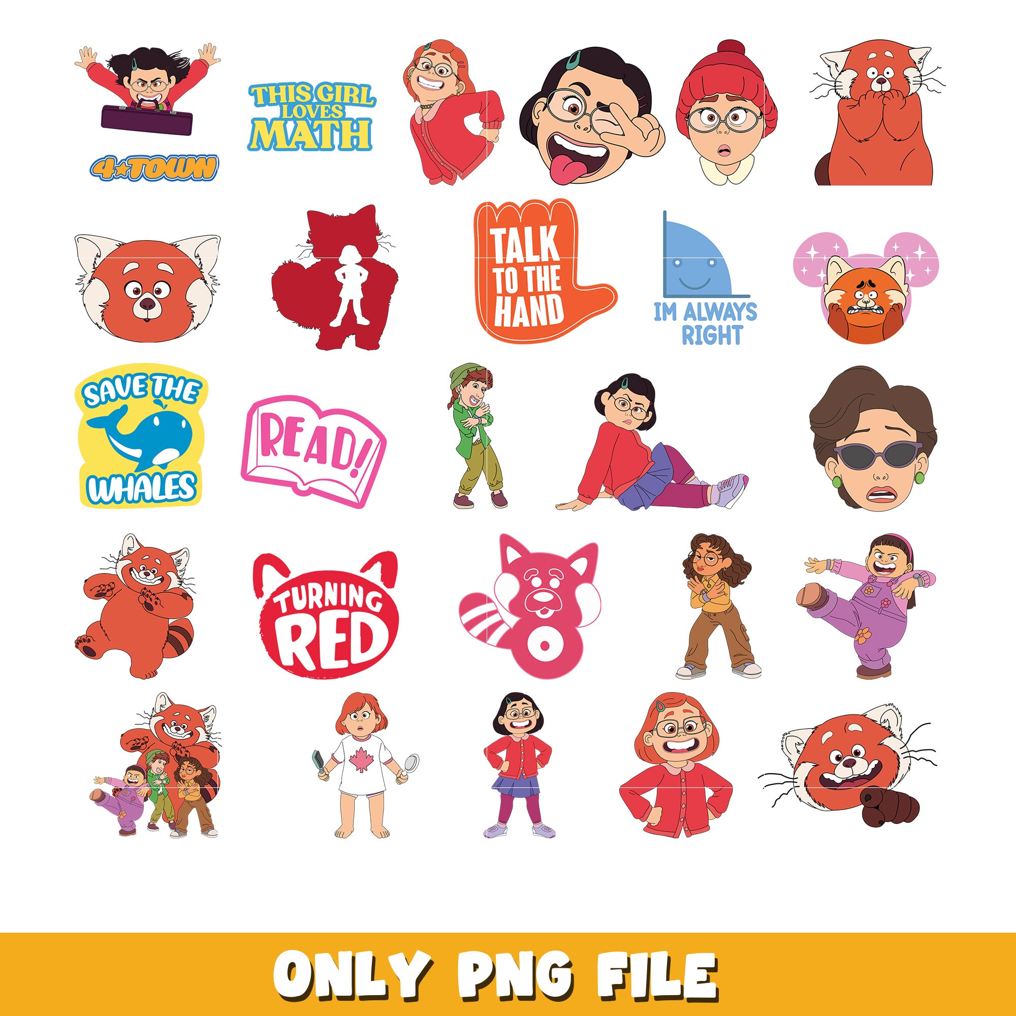 Turning Red bundle png, Disney cartoon png, Digital download – DreamSVG ...