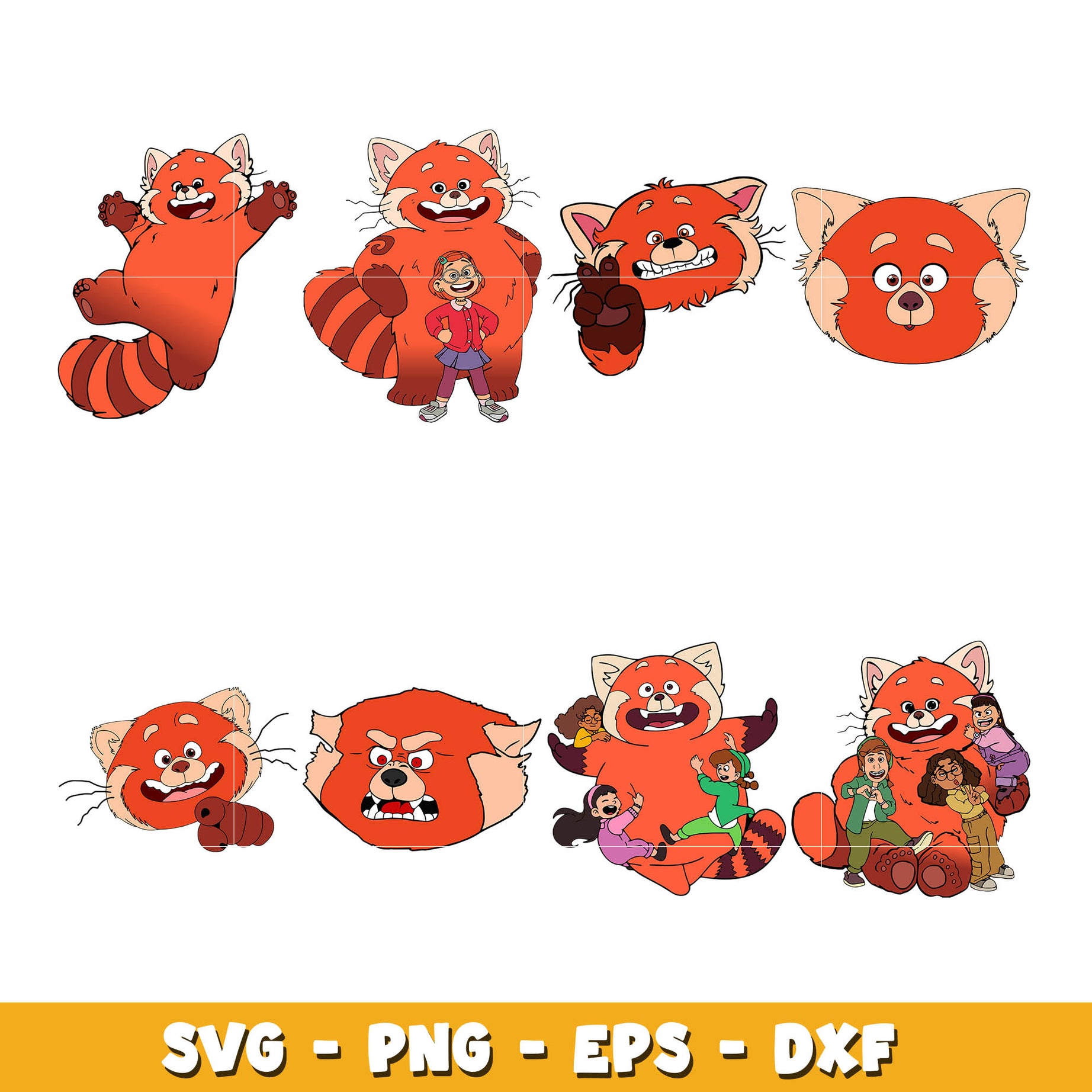 Mei Lee Panda And Friends Turning Red  Disney Movie bundle svg, Disney svg, Digital download 