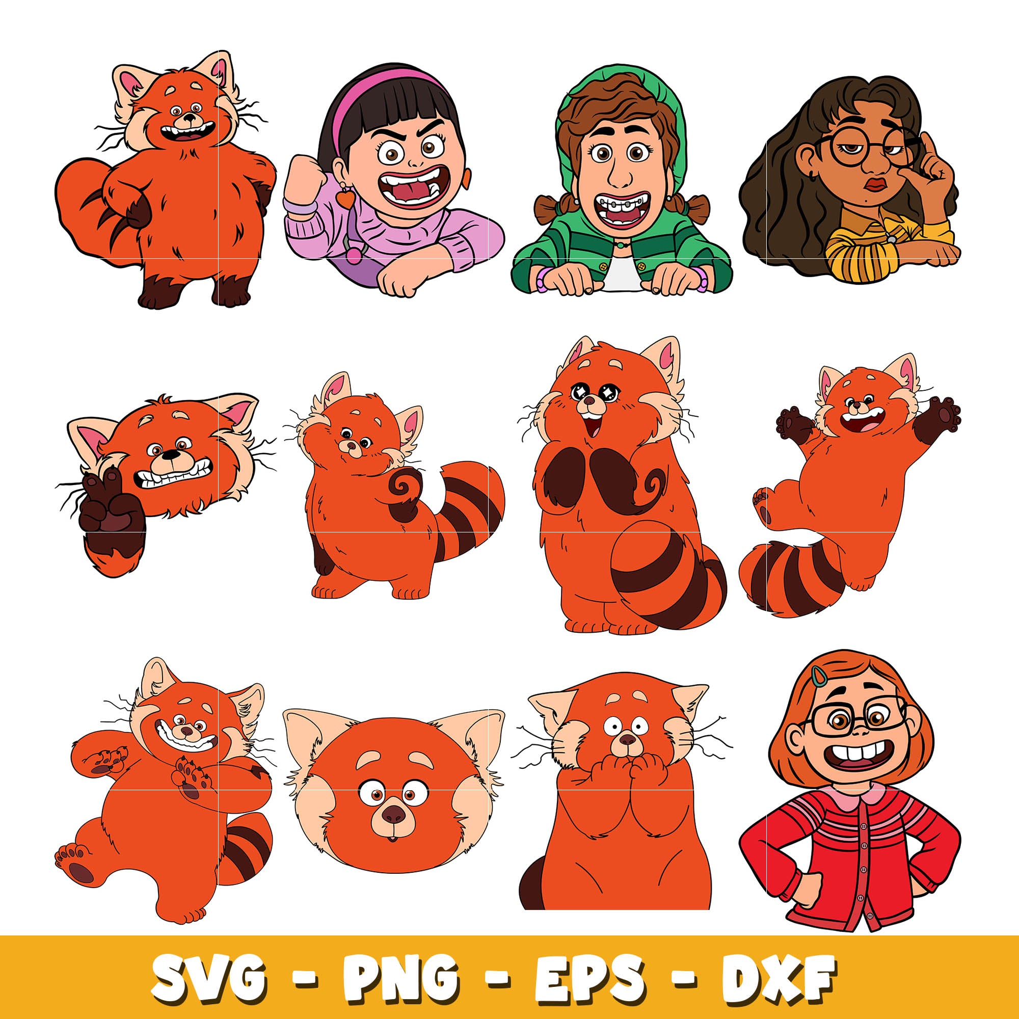 Disney Turning red friends head symbol bundle svg, Disney svg, Digital ...