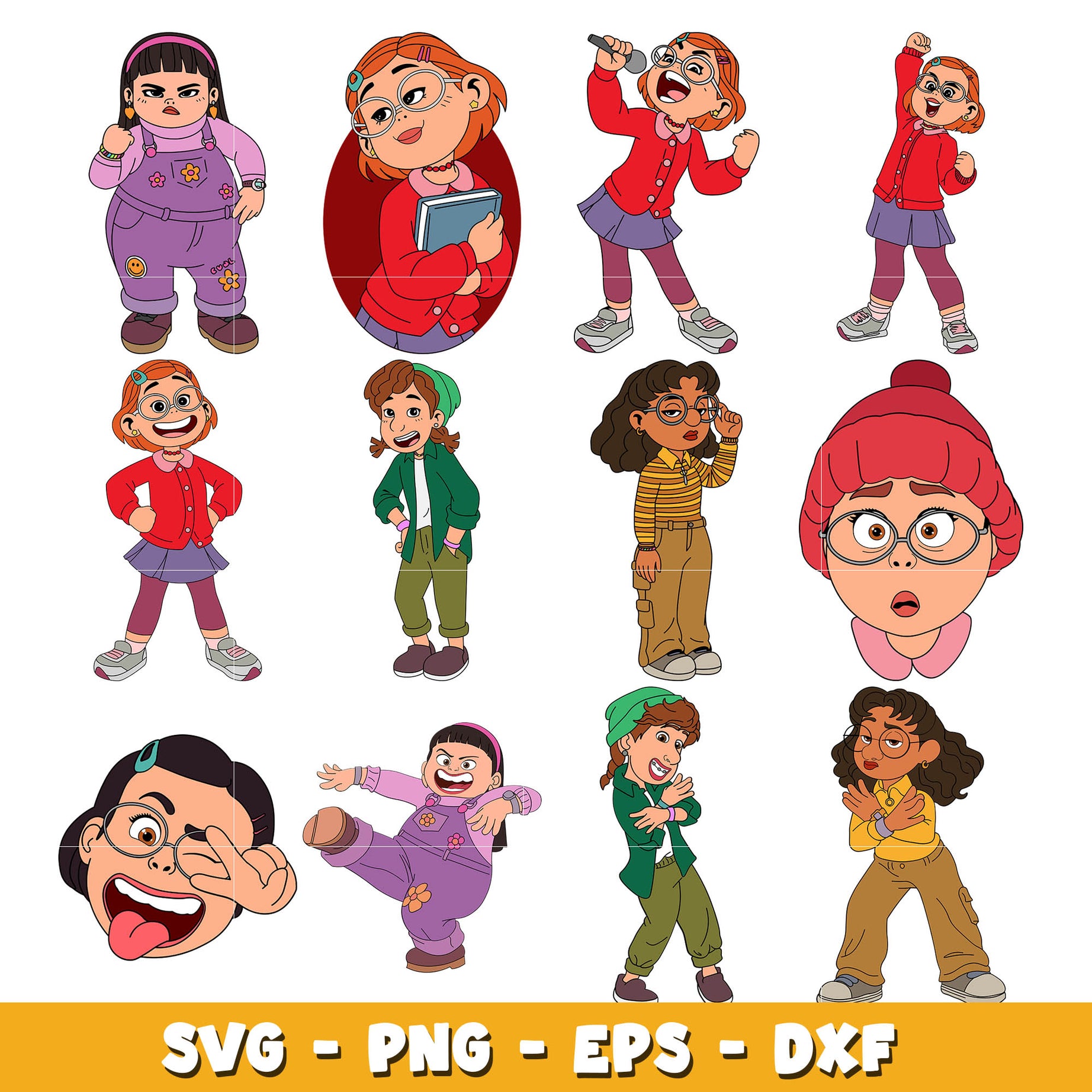 Disney Turning red dancing best friends bundle svg, Disney svg, Digital download 