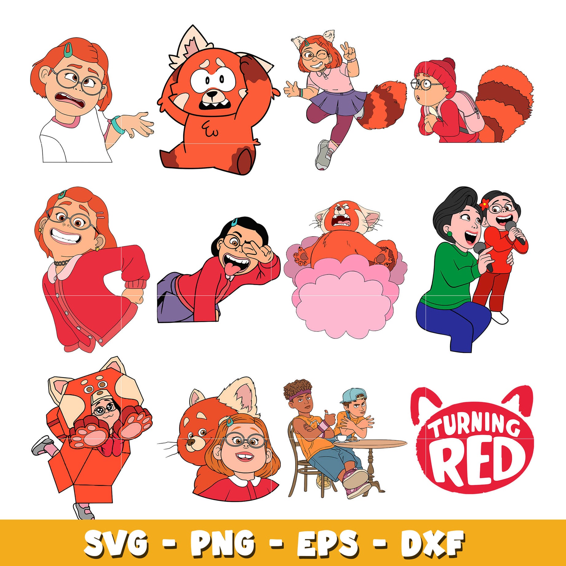  Mega Bundle Turning Red bundle svg, Disney svg, Digital download  