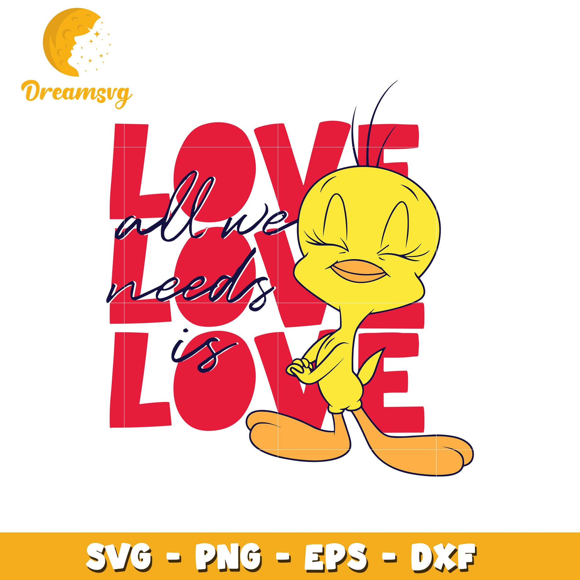 Tweety Bird Love SVG Cut File