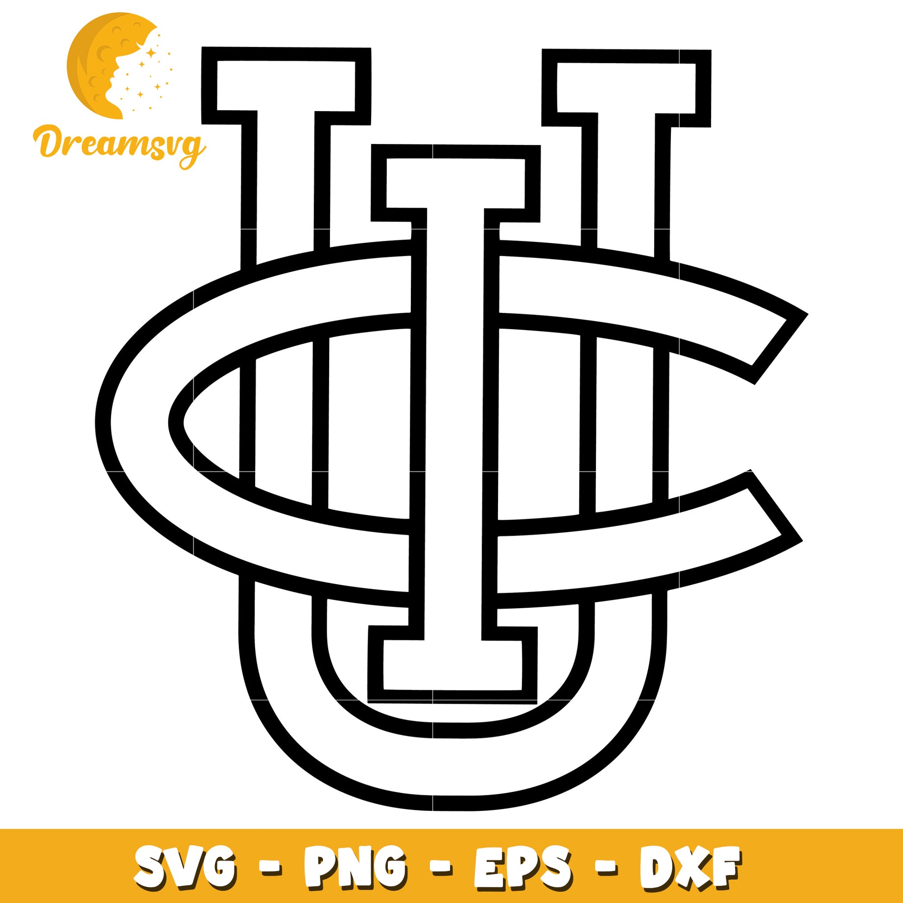 UC Monogram SVG PNG EPS DXF Cut File