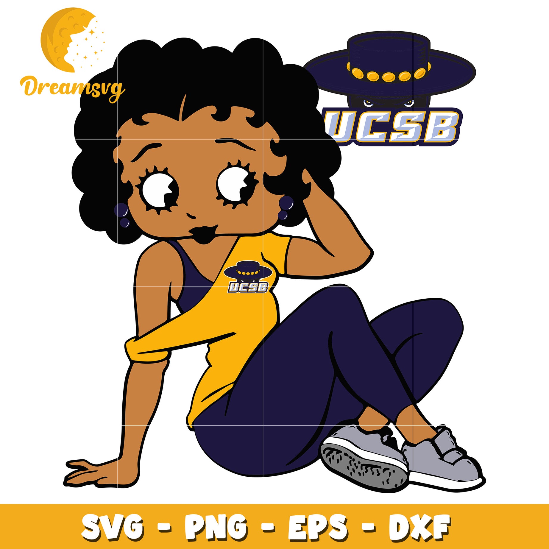 UCSB Black Girl SVG Cut File