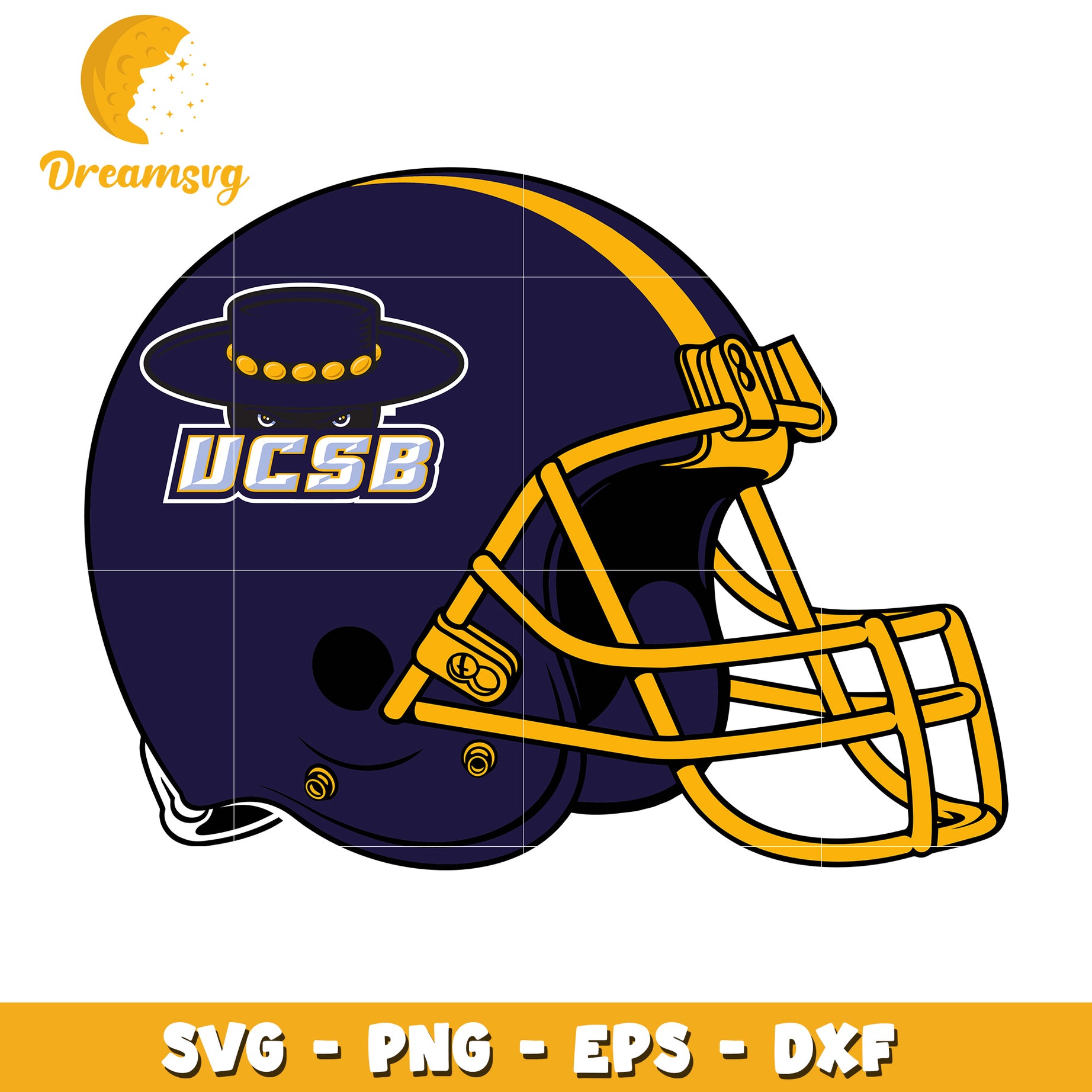 UCSB Gaucho Football Helmet SVG PNG EPS DXF