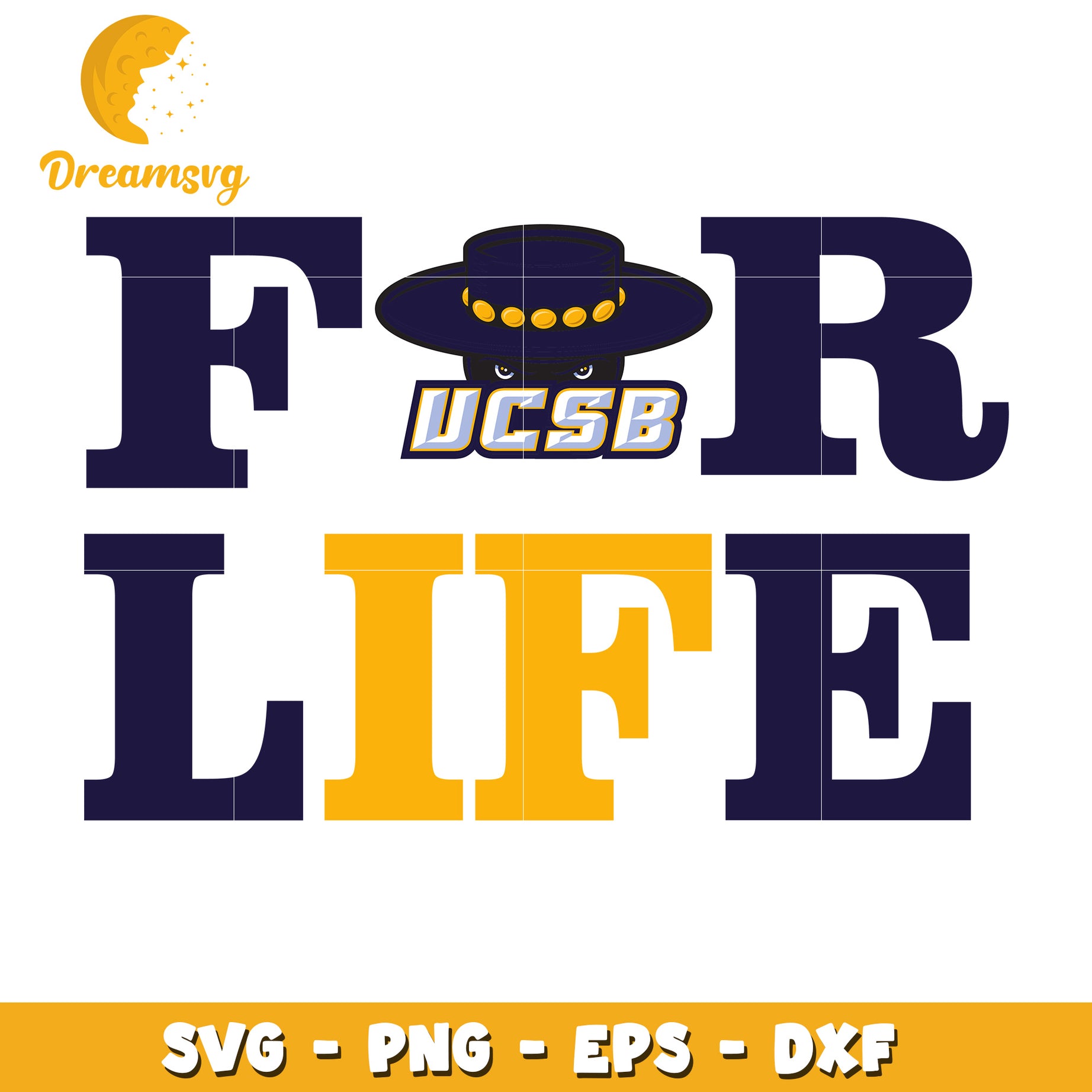 UCSB Gaucho For Life SVG Cut File