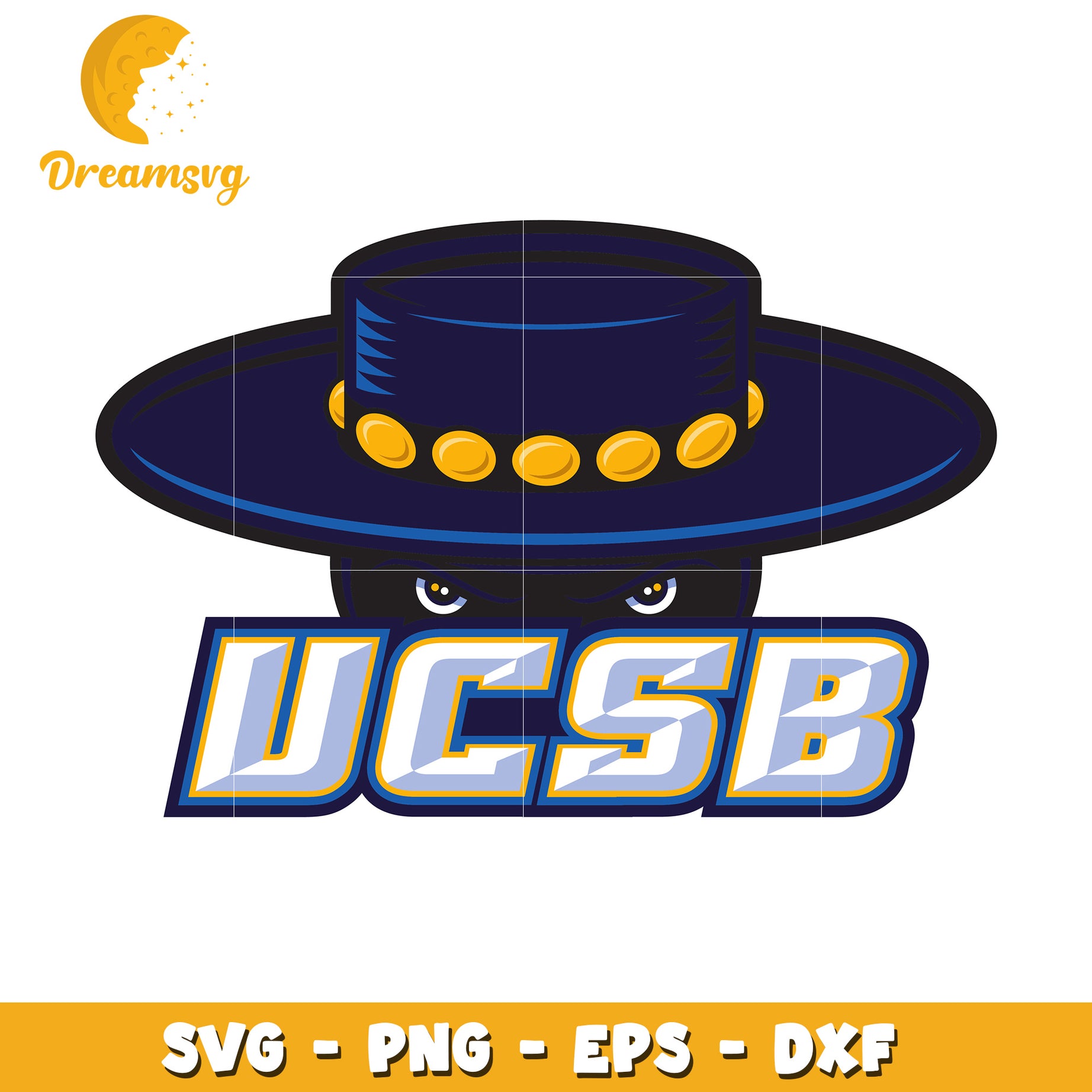 UCSB Gaucho Hat SVG Cut File PNG EPS DXF