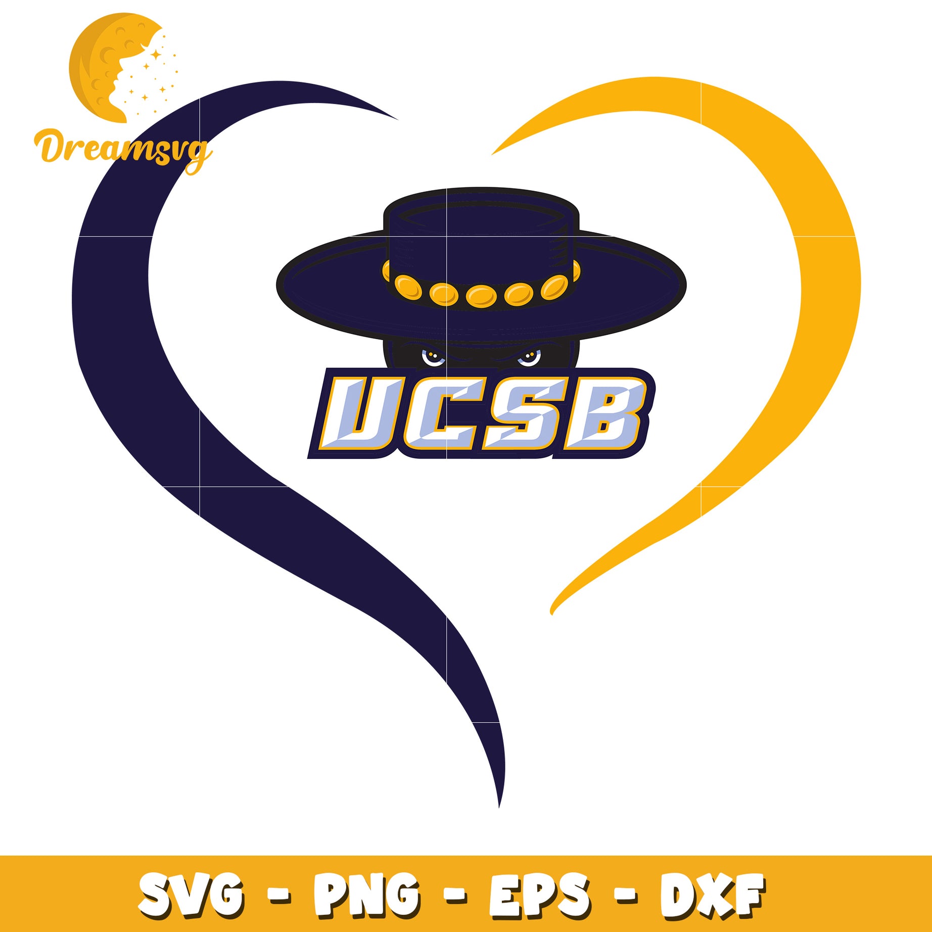 UCSB Gaucho Heart SVG PNG EPS DXF