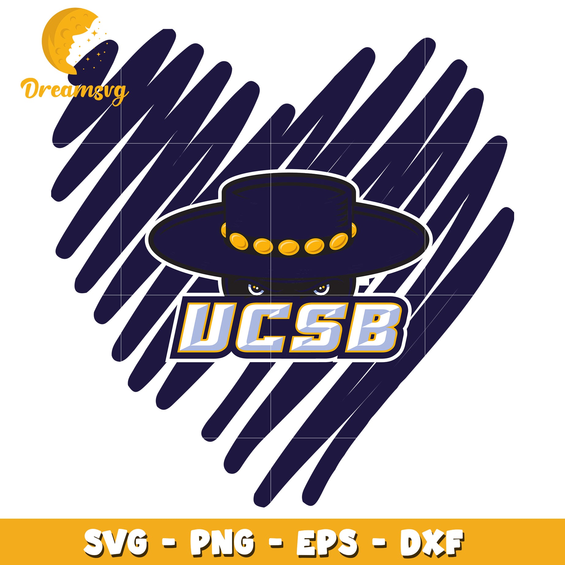 UCSB Gaucho Heart SVG PNG EPS DXF Cut File