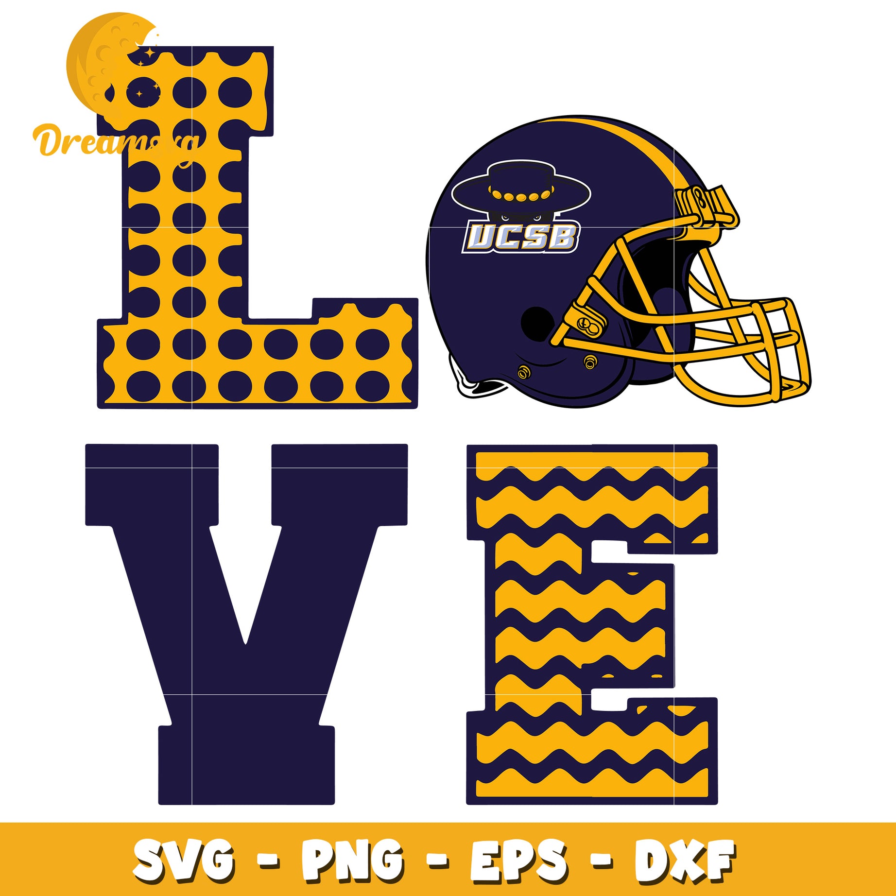 UCSB Gaucho Love SVG PNG EPS DXF