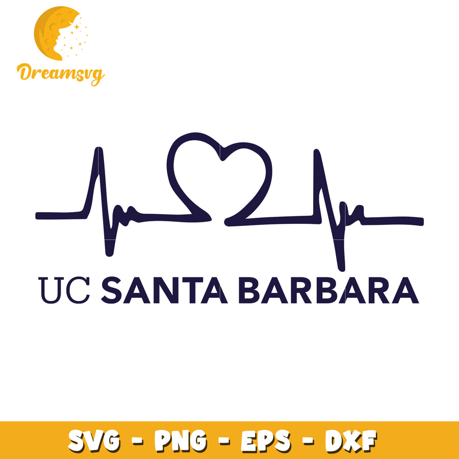 UCSB Heartbeat SVG Cut File