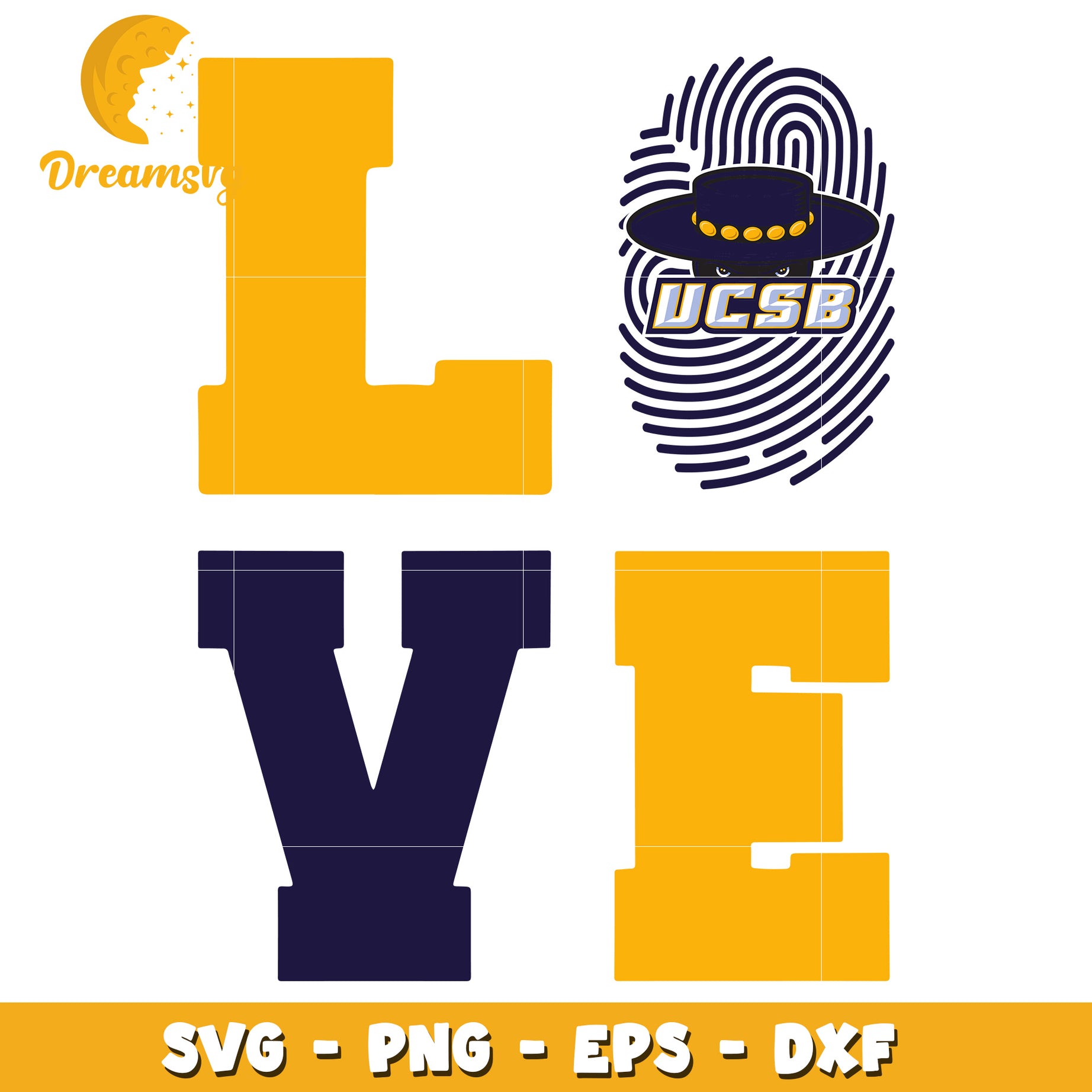 UCSB Love SVG PNG EPS DXF Cut File