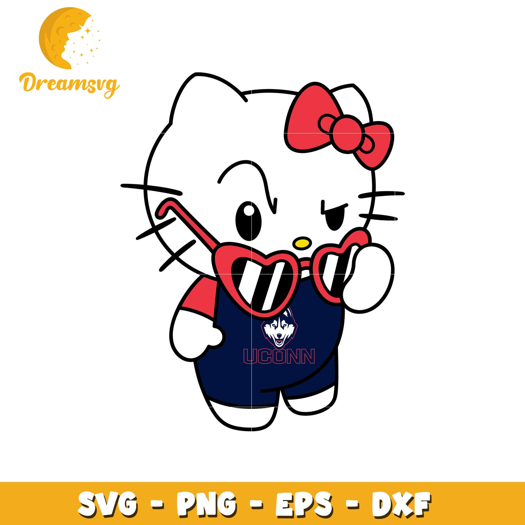 UConn Hello Kitty SVG Design