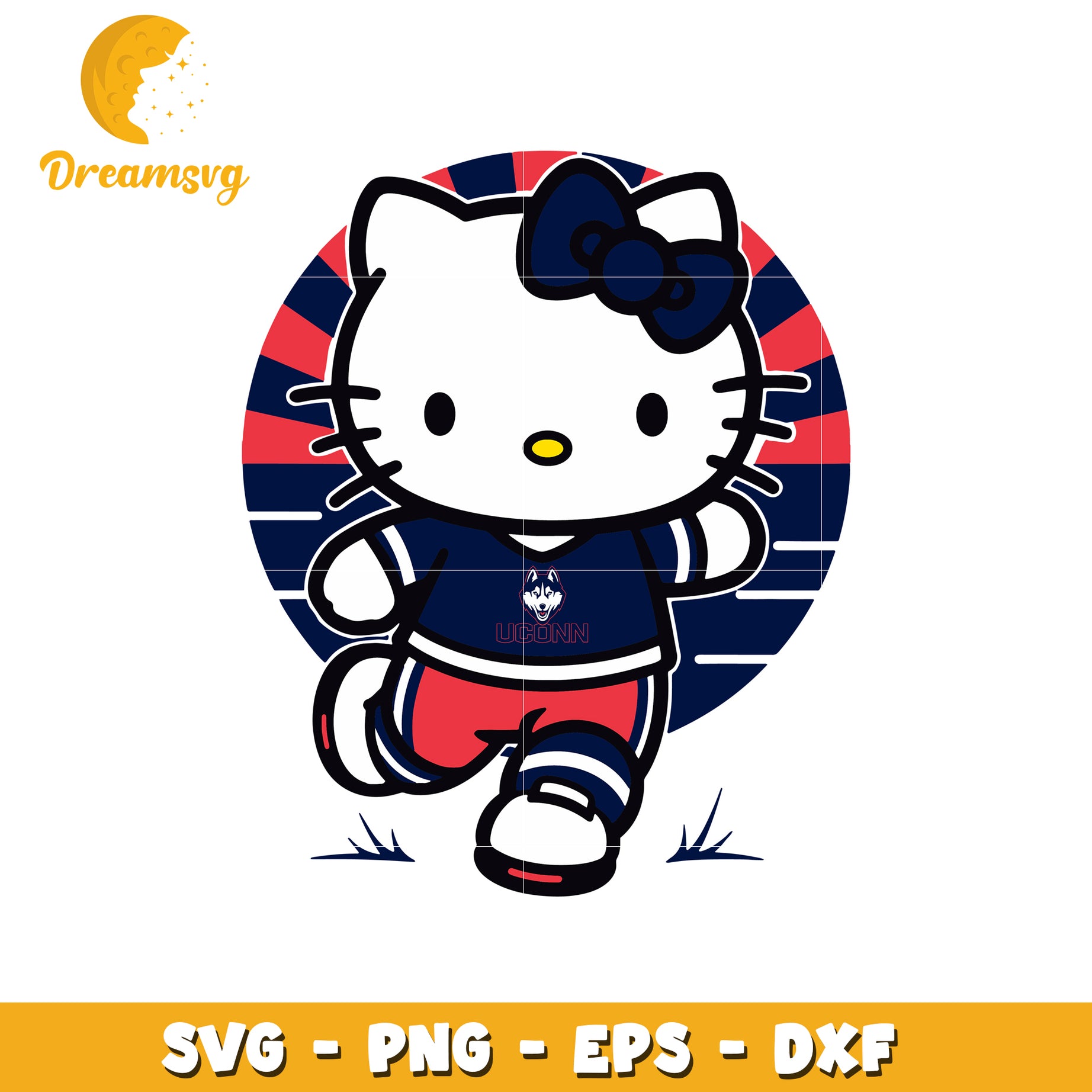 UConn Hello Kitty SVG Design for Sports Fans