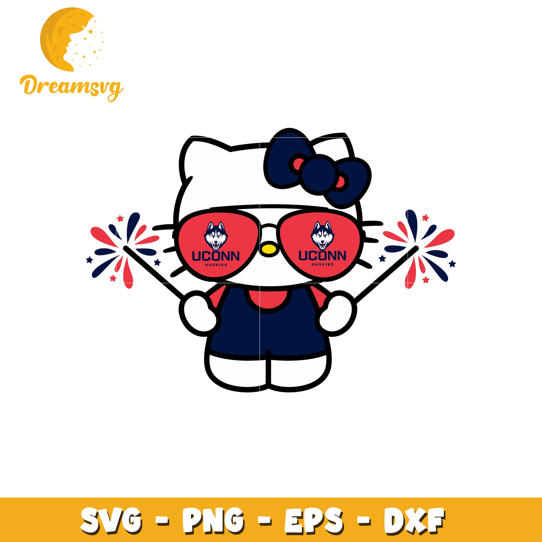 UConn Huskies Hello Kitty SVG