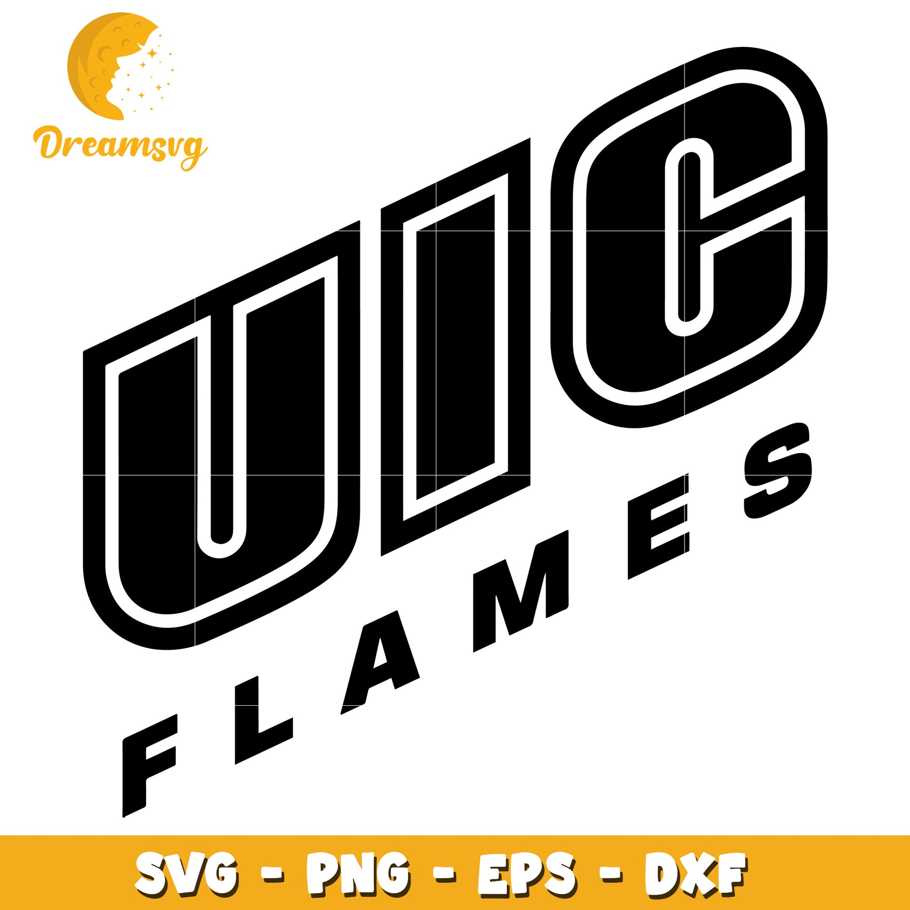 UIC Flames Logo Design SVG for Graphic and Craft Projects