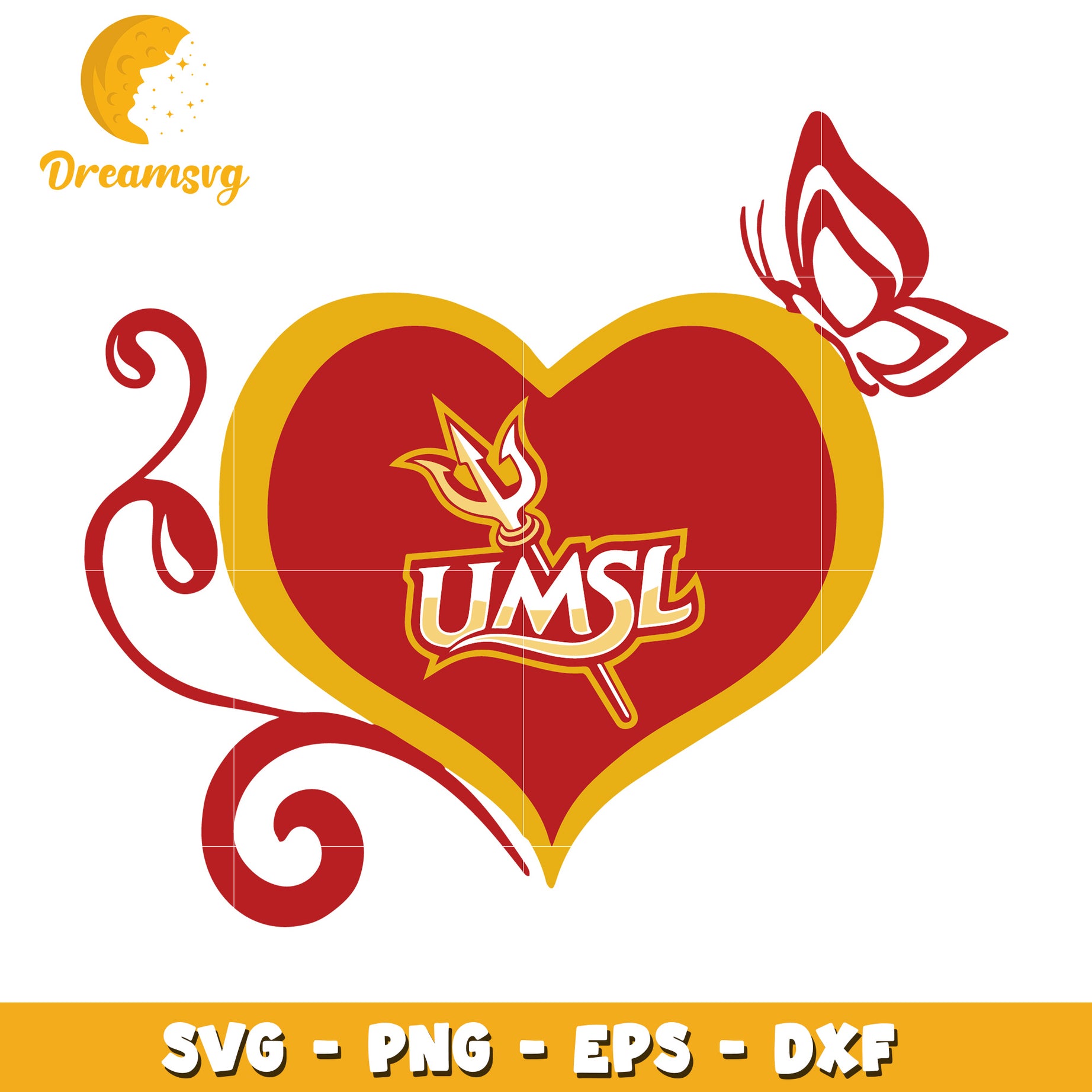 UMSL Heart Butterfly SVG Cut File