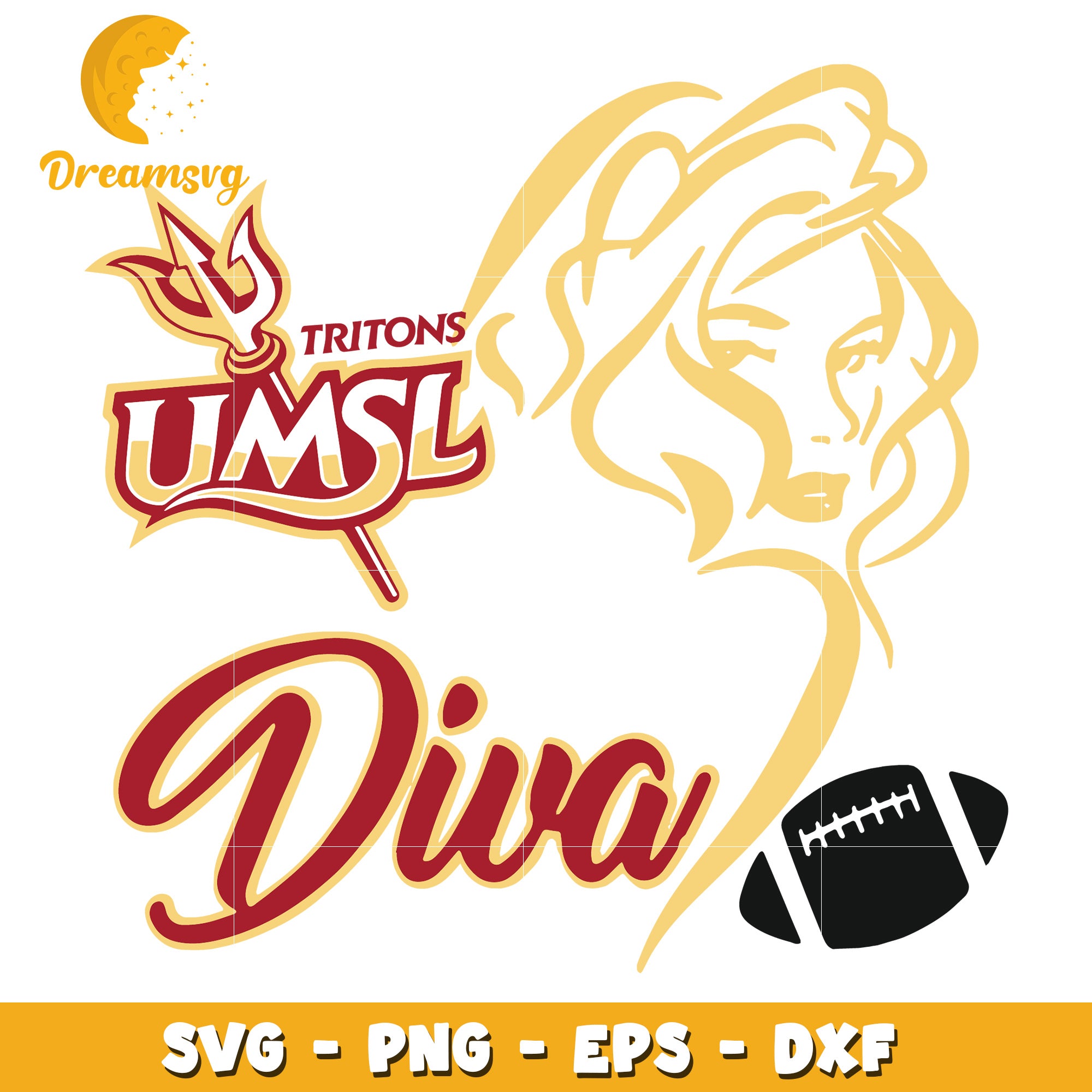 UMSL Tritons Diva SVG Design for Fans and Sports Enthusiasts