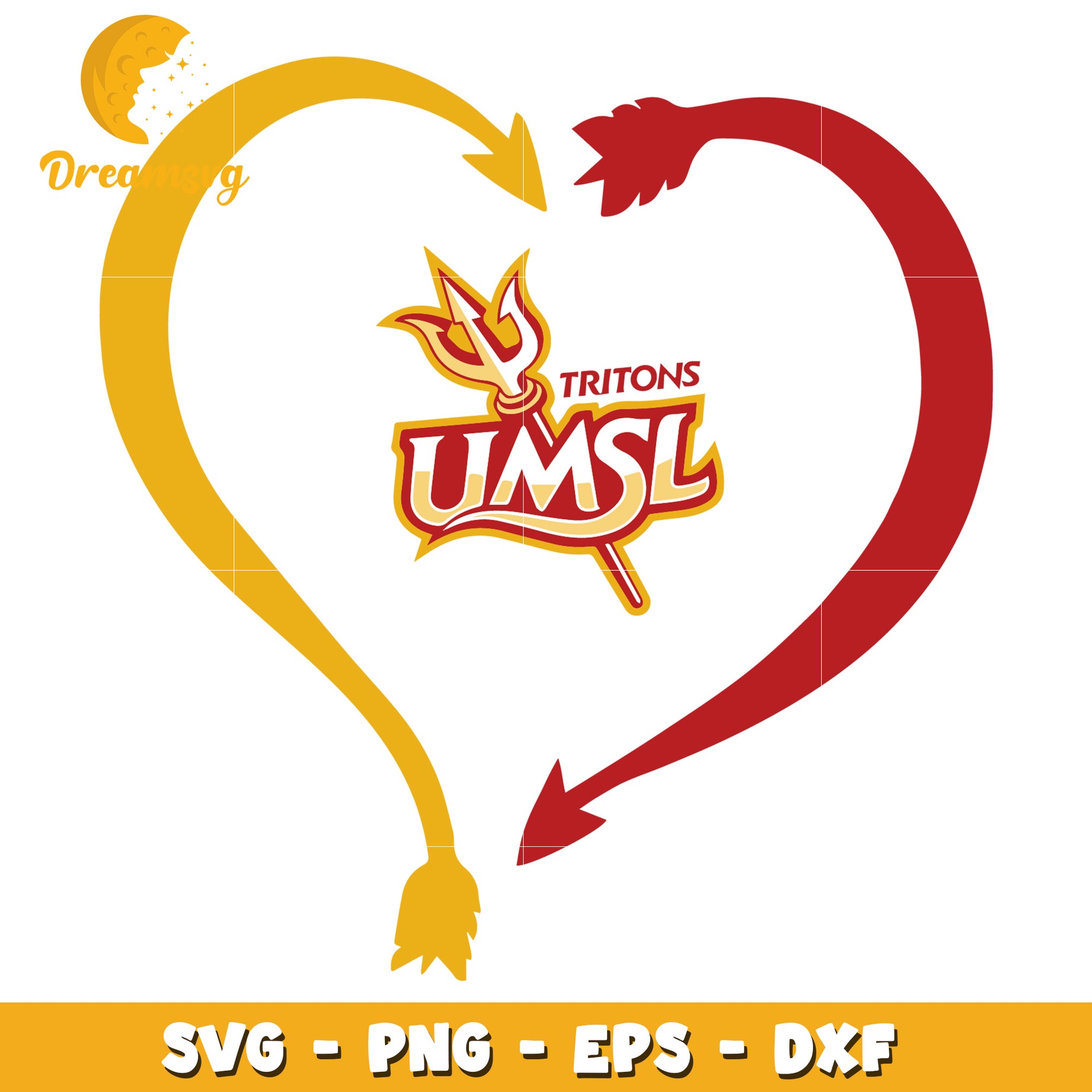 UMSL Tritons Heart SVG PNG EPS DXF