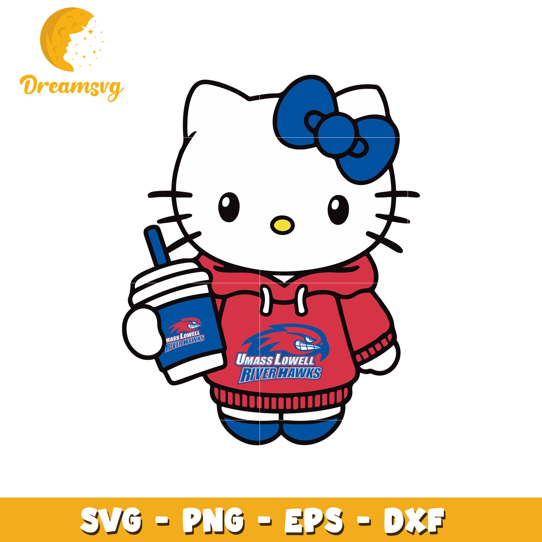 UMass Lowell Hello Kitty SVG