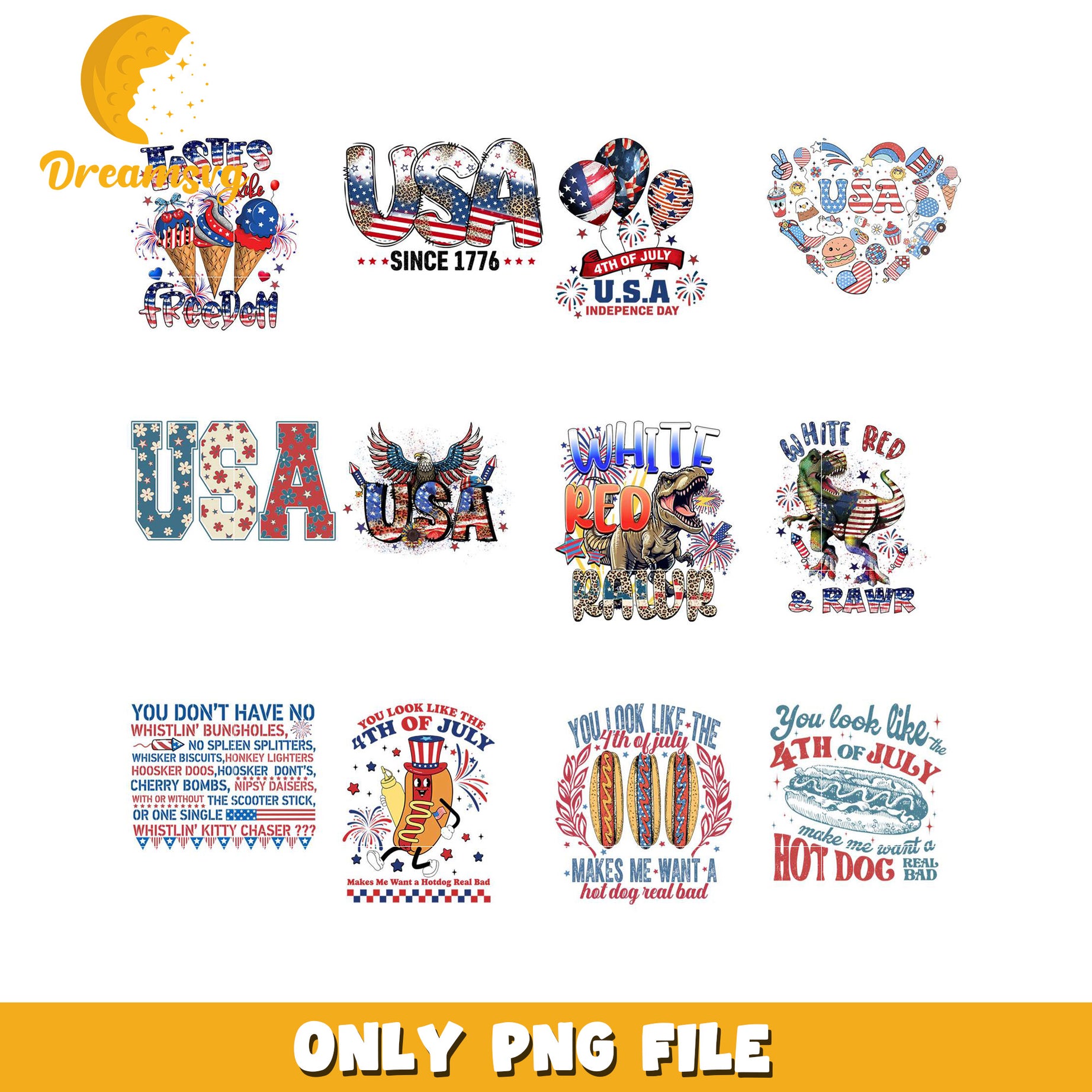 USA Independence Day Bundle PNG Graphics for Celebrations