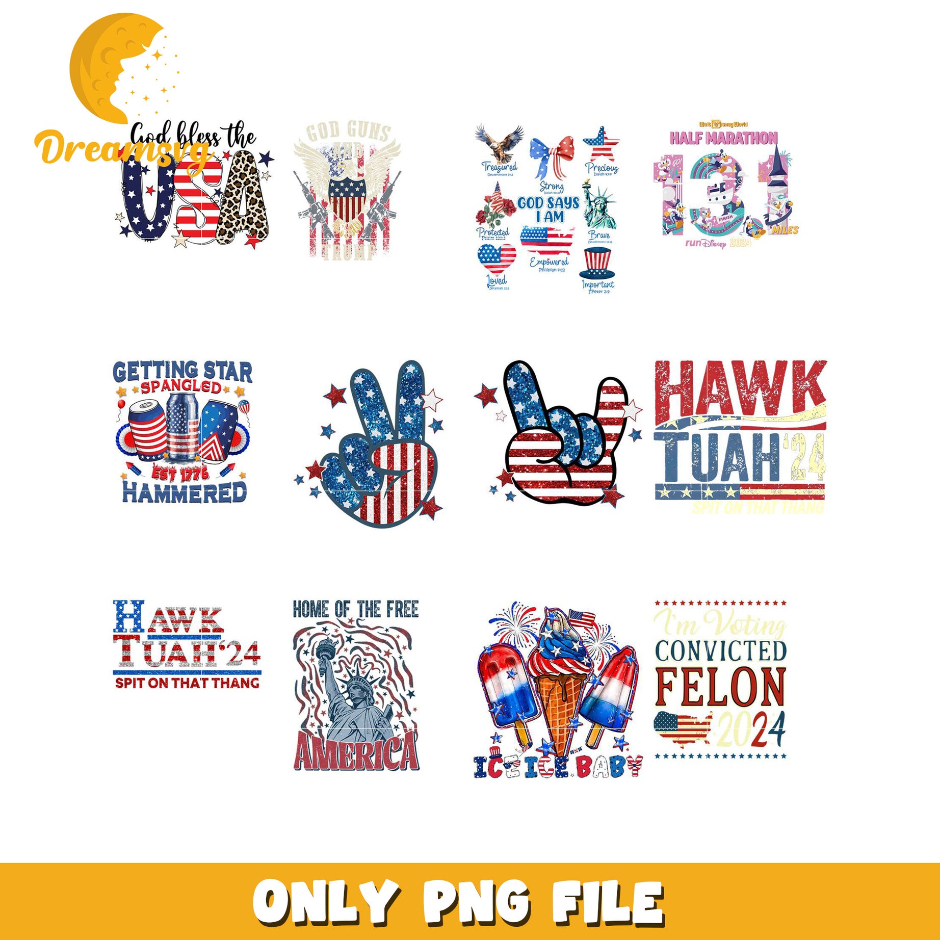 USA Themed Bundle PNG Graphics for Celebrations and Events