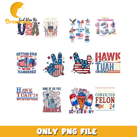 USA Themed Bundle PNG Graphics for Celebrations and Events