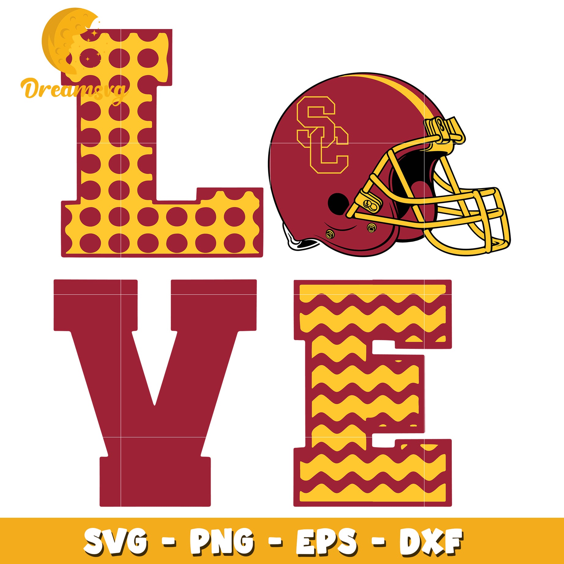 USC Football Love SVG PNG EPS DXF