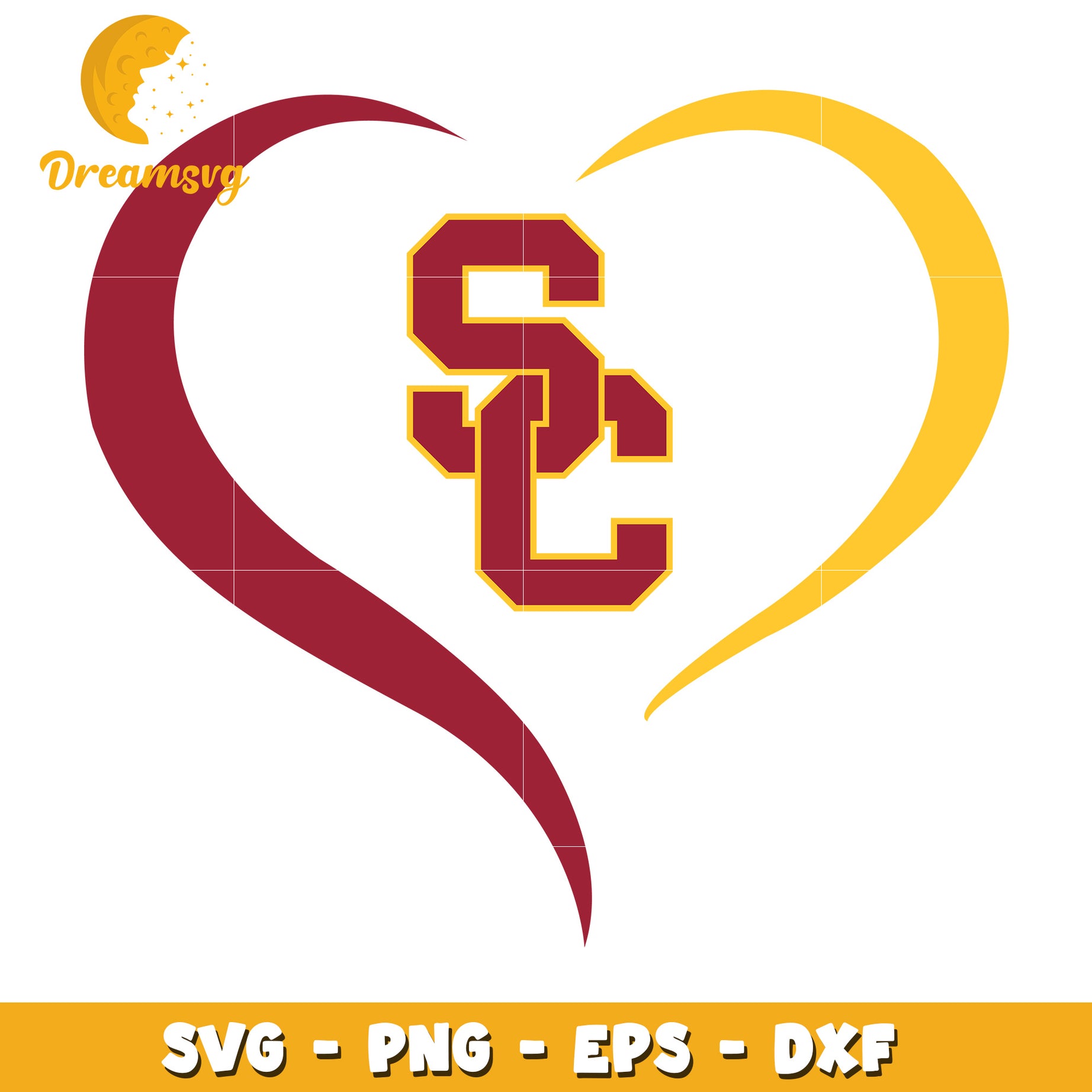 USC Heart SVG Design for Sports Fans and Crafters Download