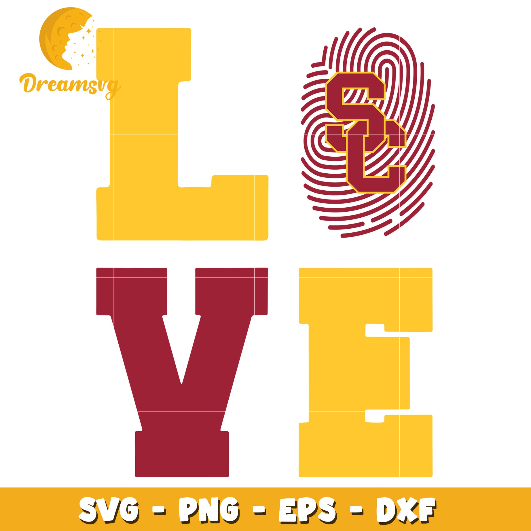 USC Love SVG PNG EPS DXF Cut Files