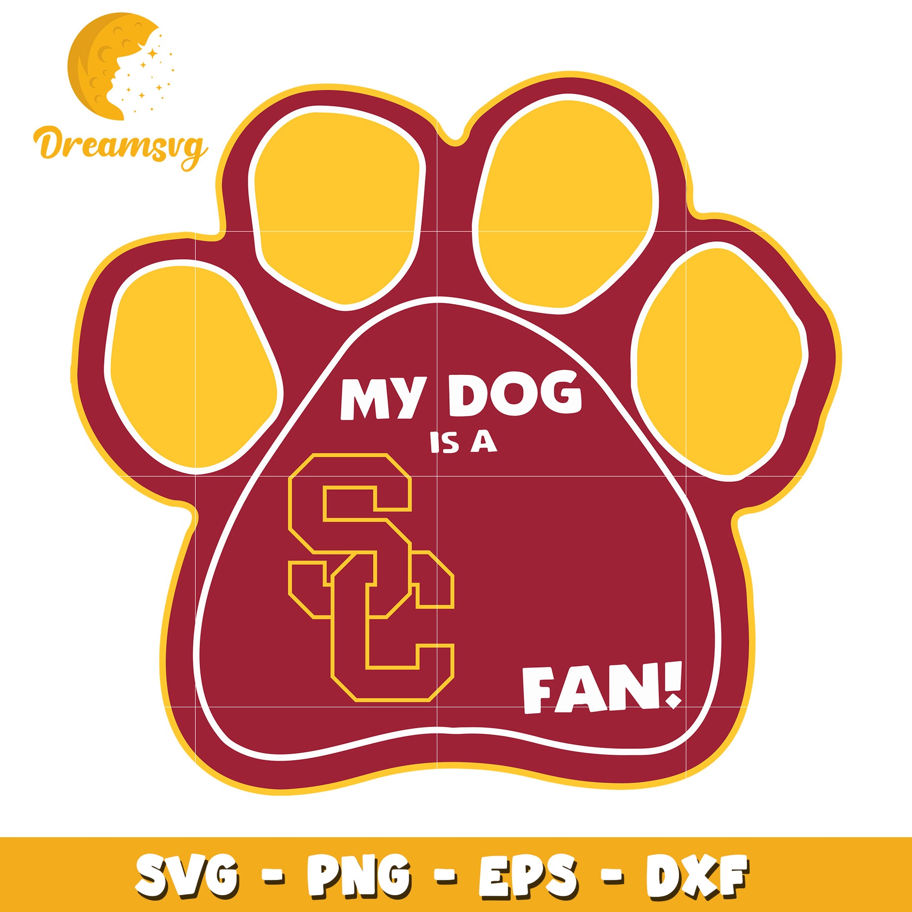 USC Paw Print SVG My Dog Is a Fan!