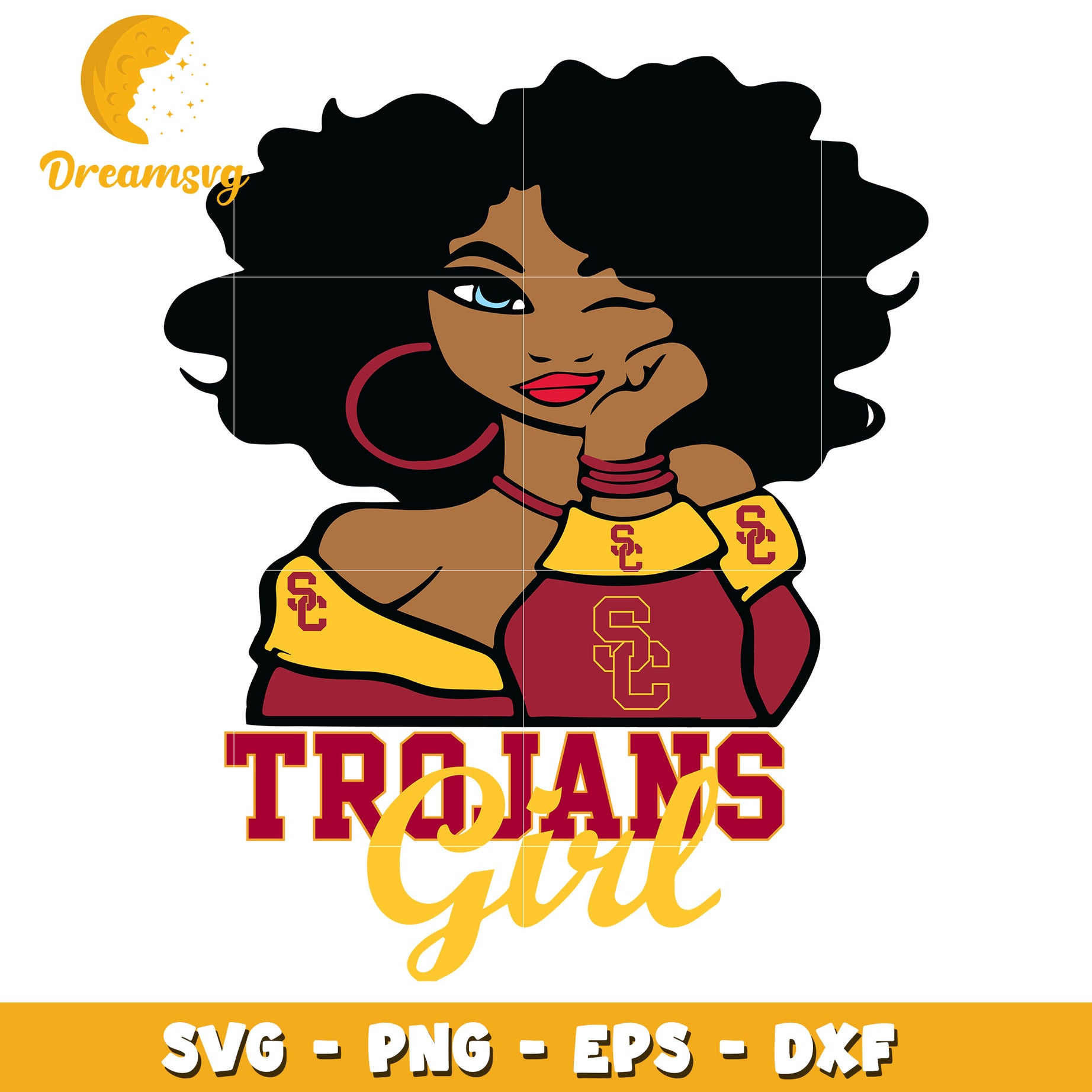 USC Trojans Girl SVG PNG EPS DXF