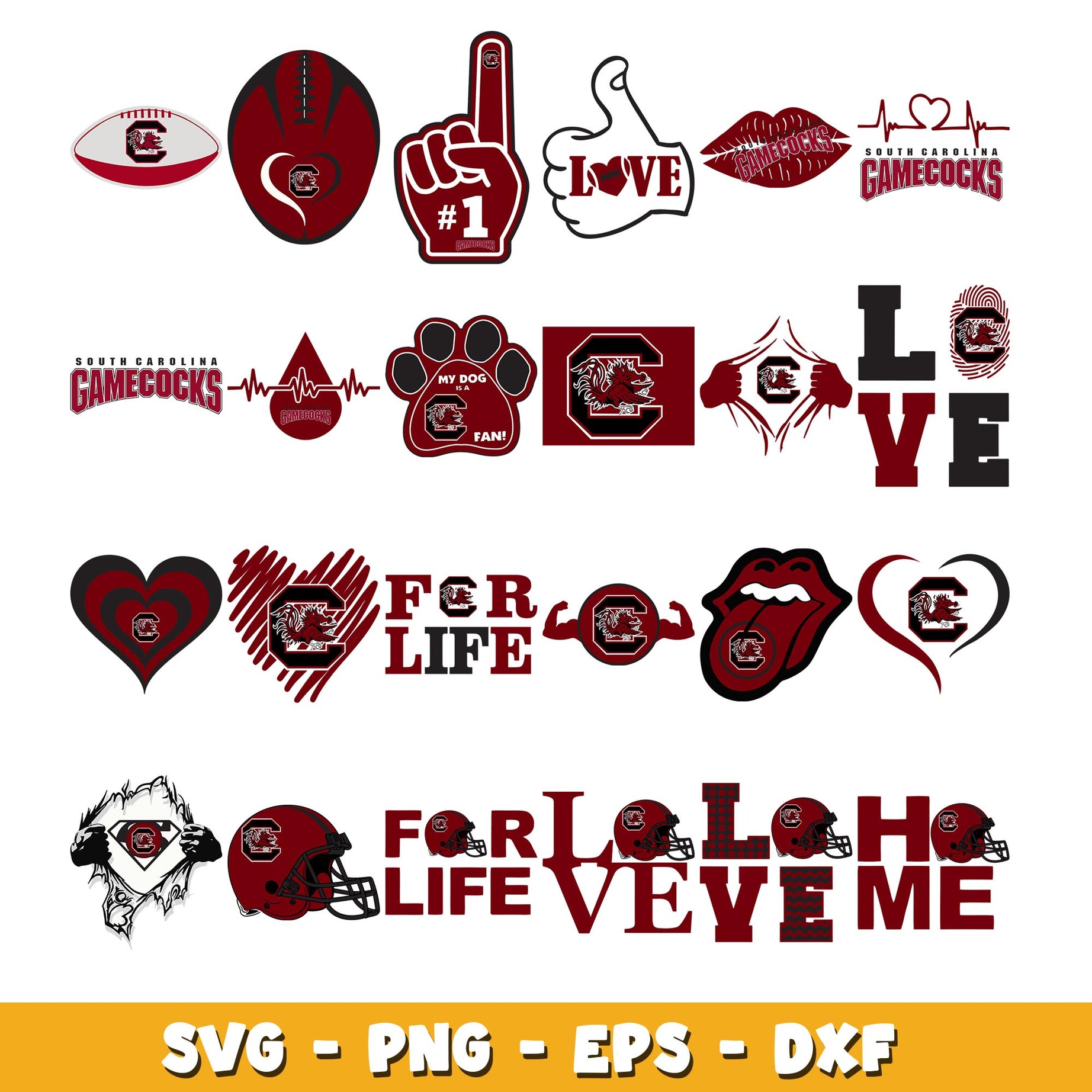 South Carolina Gamecocks love Bundle svg, South Carolina Gamecocks logo svg, ncaa svg  