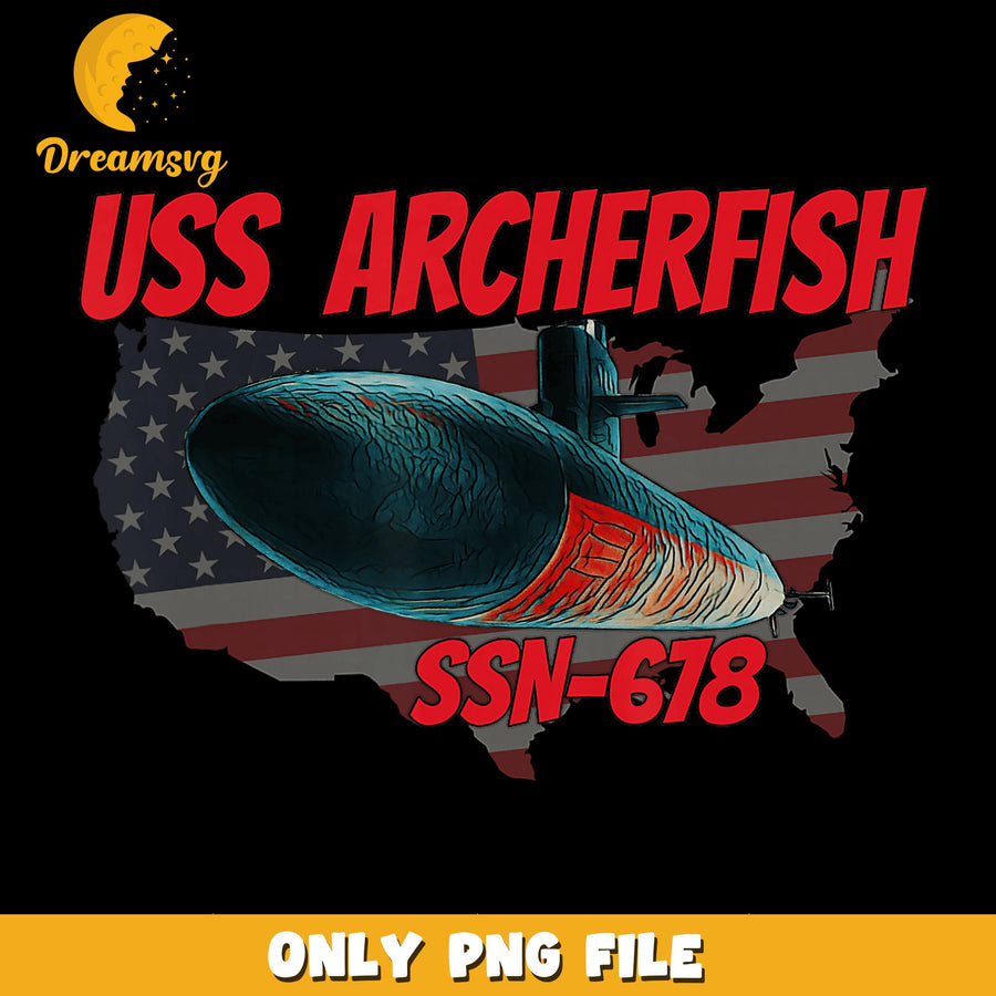 USS Archerfish PNG, Submarine Design, Military Art PNG