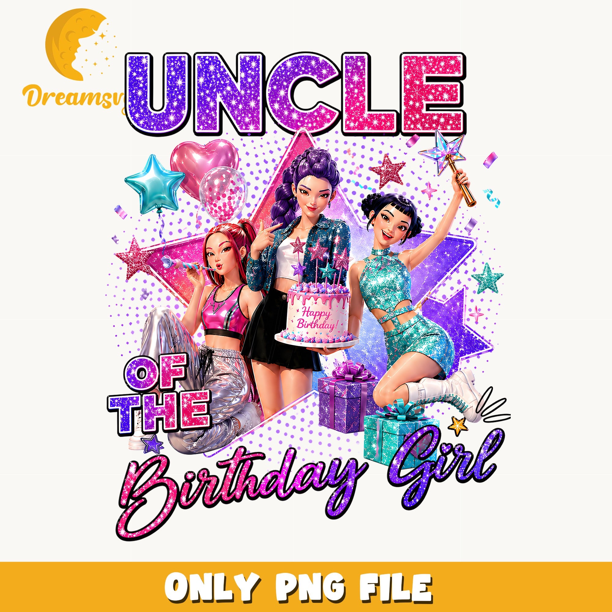 Uncle Of The Birthday Girl PNG, Barbie Birthday PNG, Girl Birthday PNG