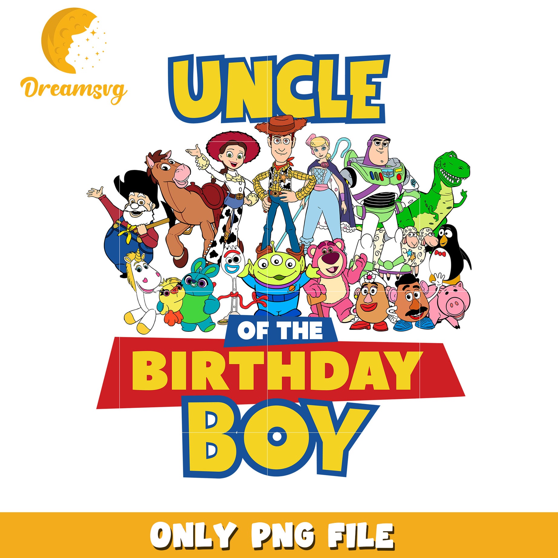 Uncle of the Birthday Boy Cartoon Design PNG File