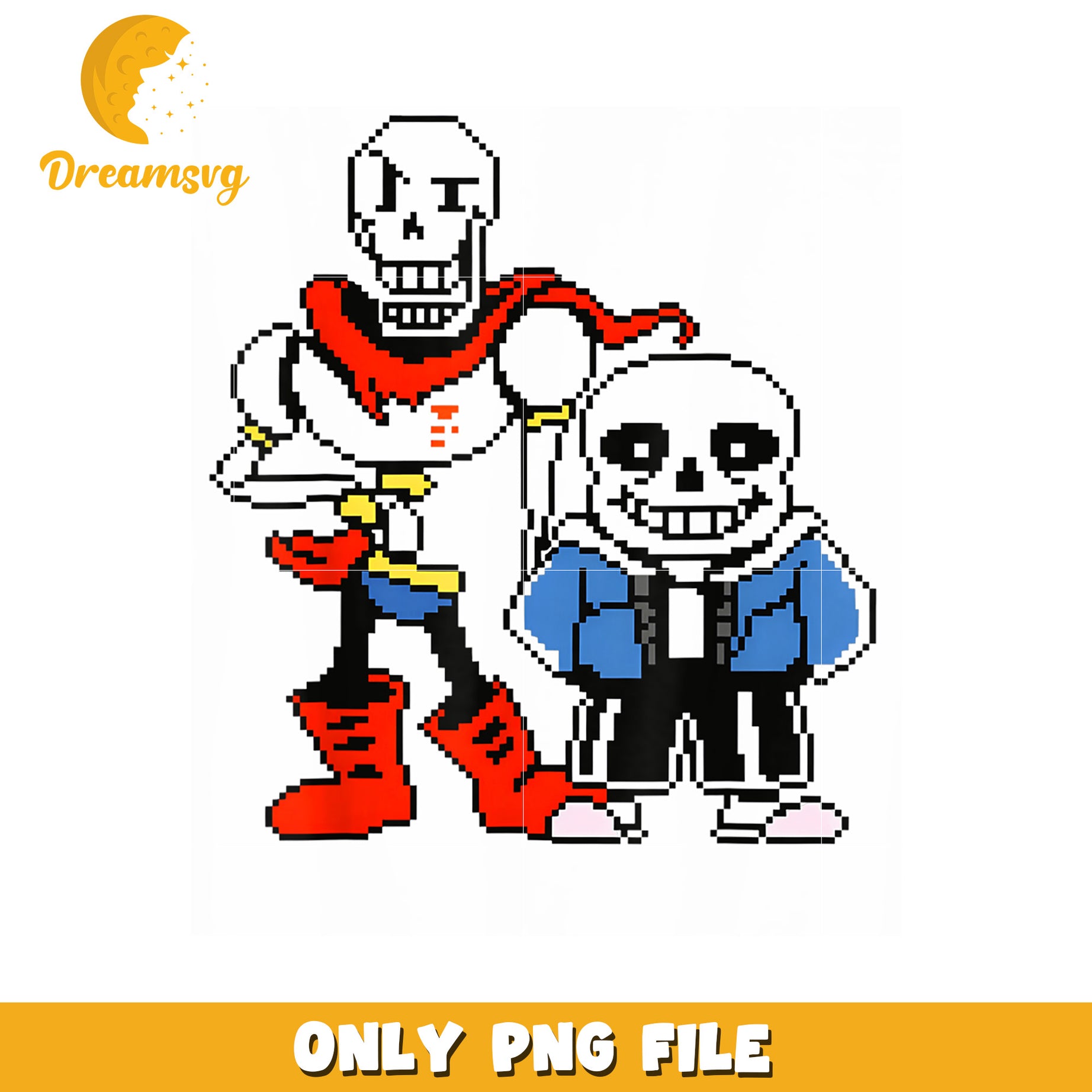Undertale PNG Art, Papyrus and Sans Characters, Digital Download