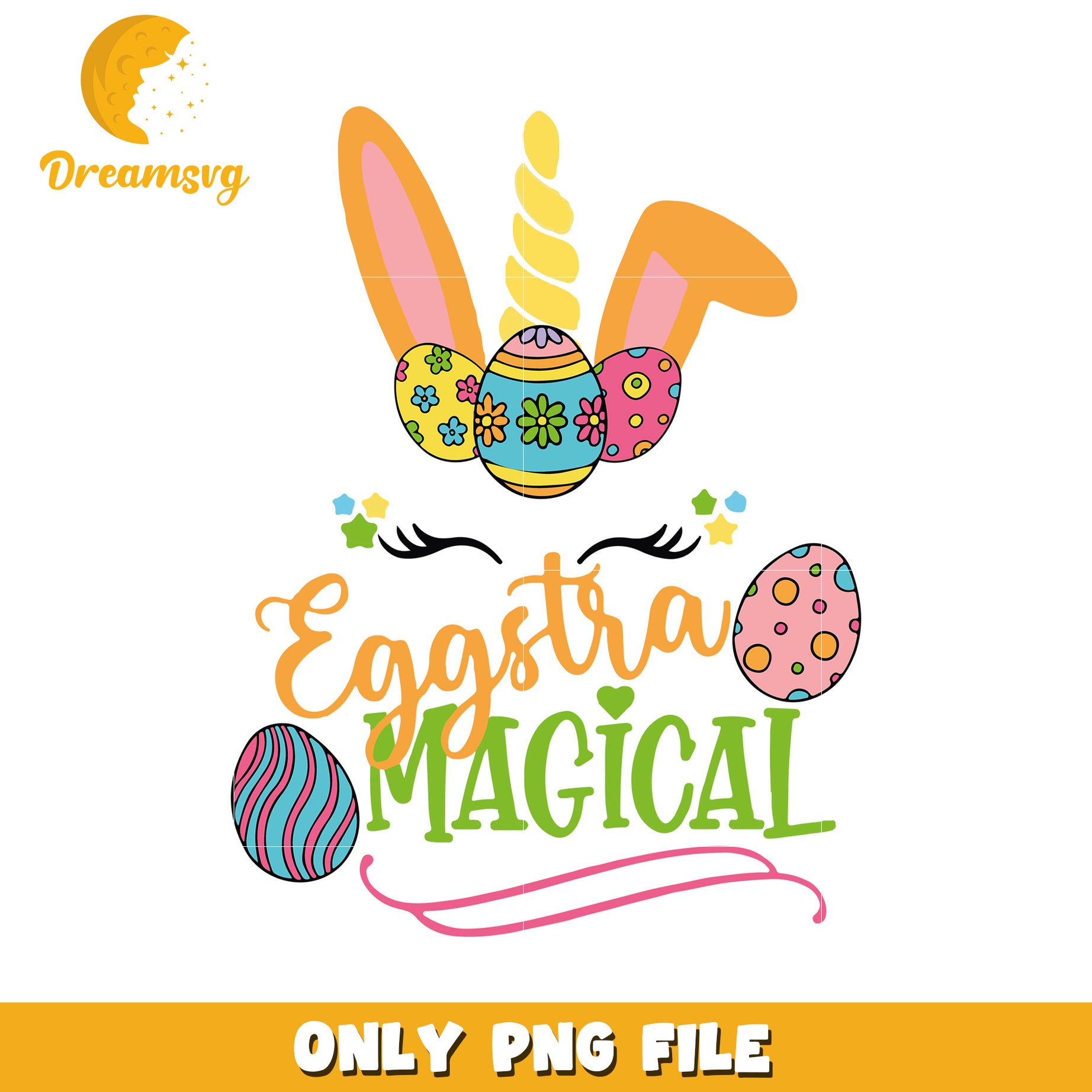 Unicorn bunny eggstra magical png, easter eggs png, unicorn png