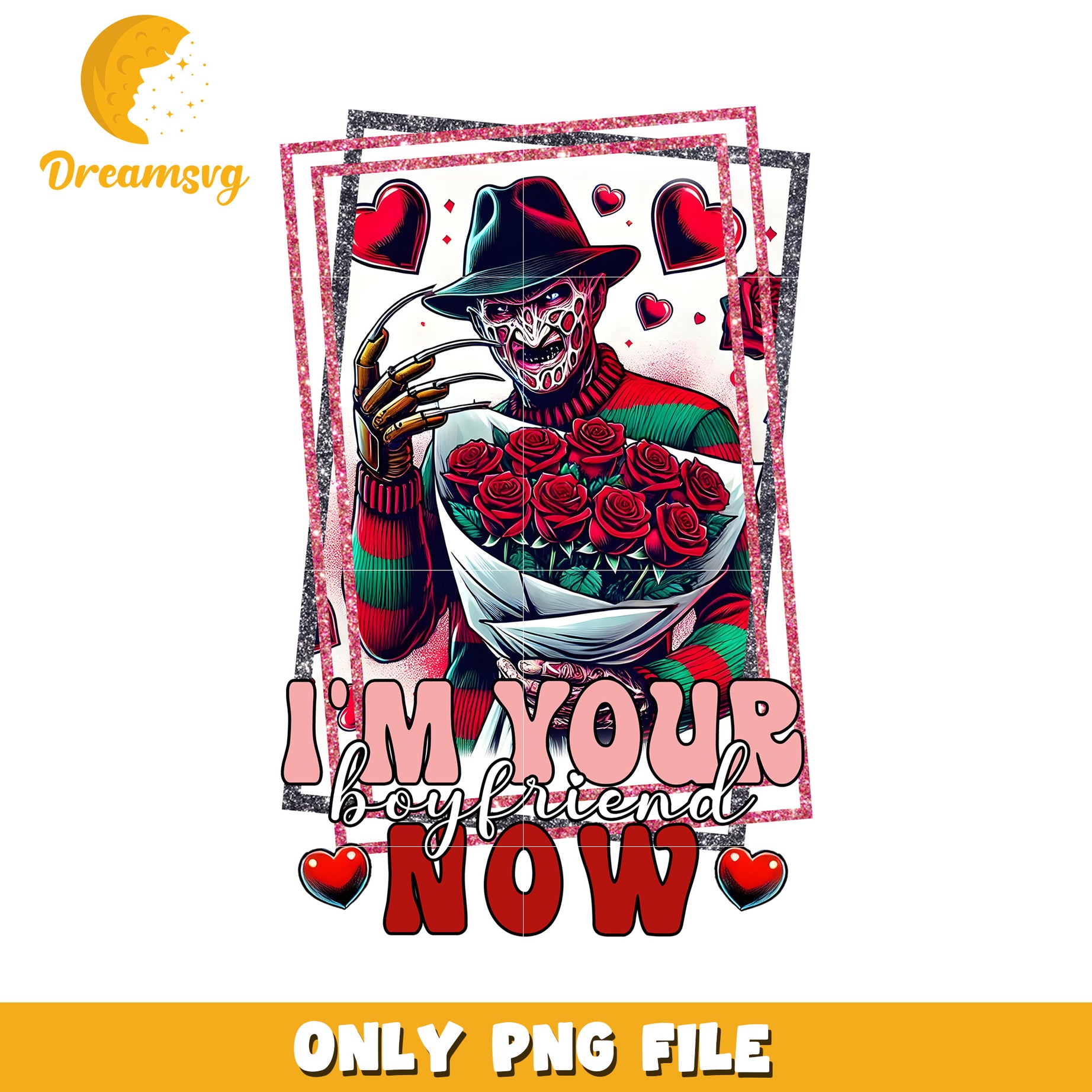 Unique Boyfriend Gift PNG Freddy Krueger Art Design