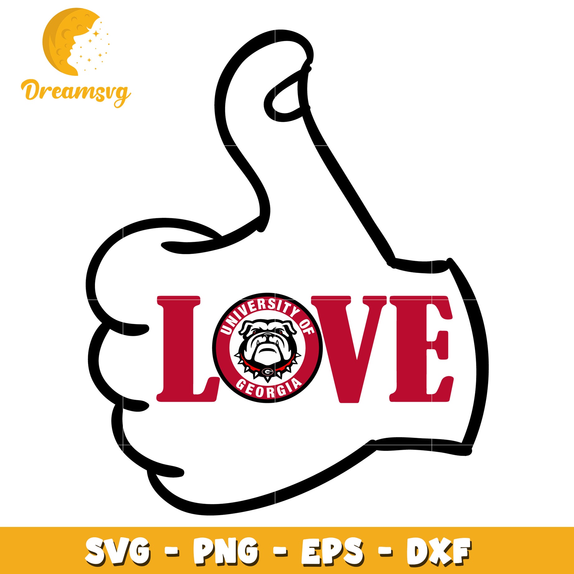 University of Georgia Love SVG Cut File