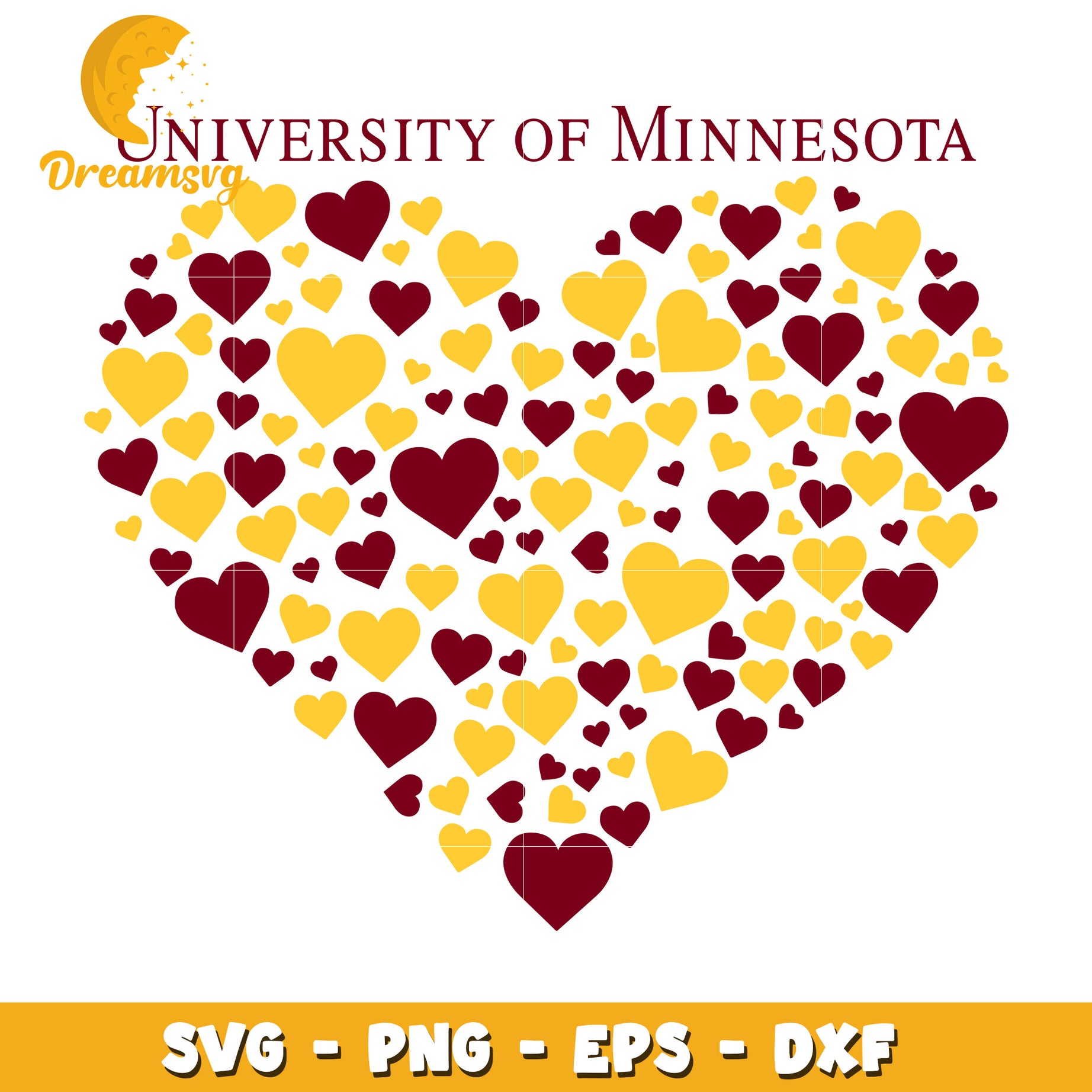 University of Minnesota Heart SVG Cut File