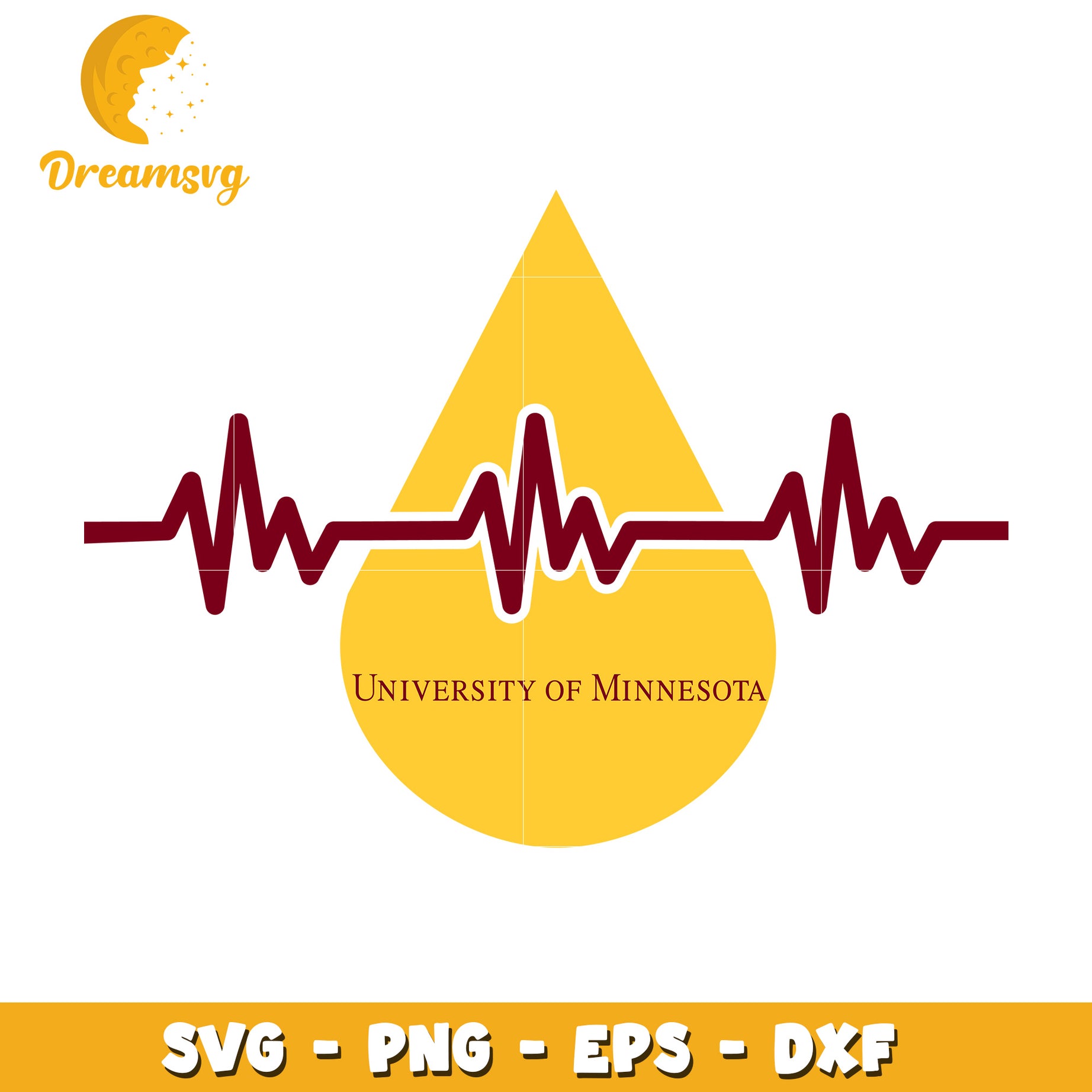 University of Minnesota Heartbeat SVG Cut File