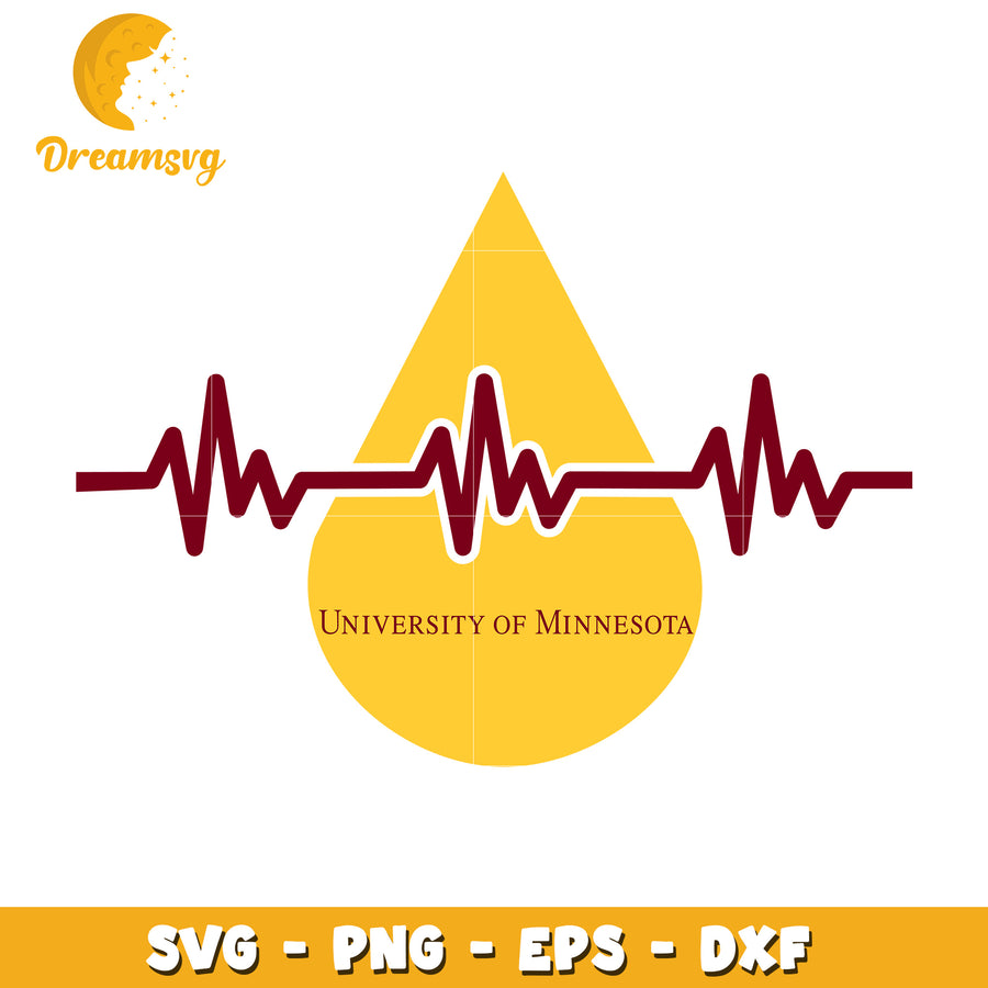 University of Minnesota Heartbeat SVG Cut File