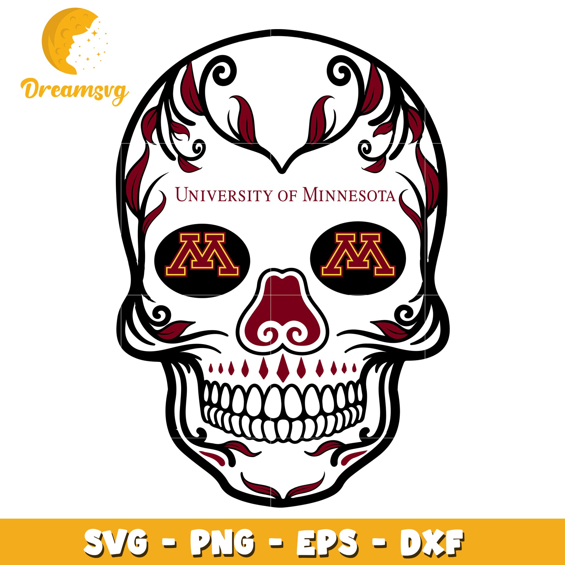 University of Minnesota Skull SVG Design for Creative Projects