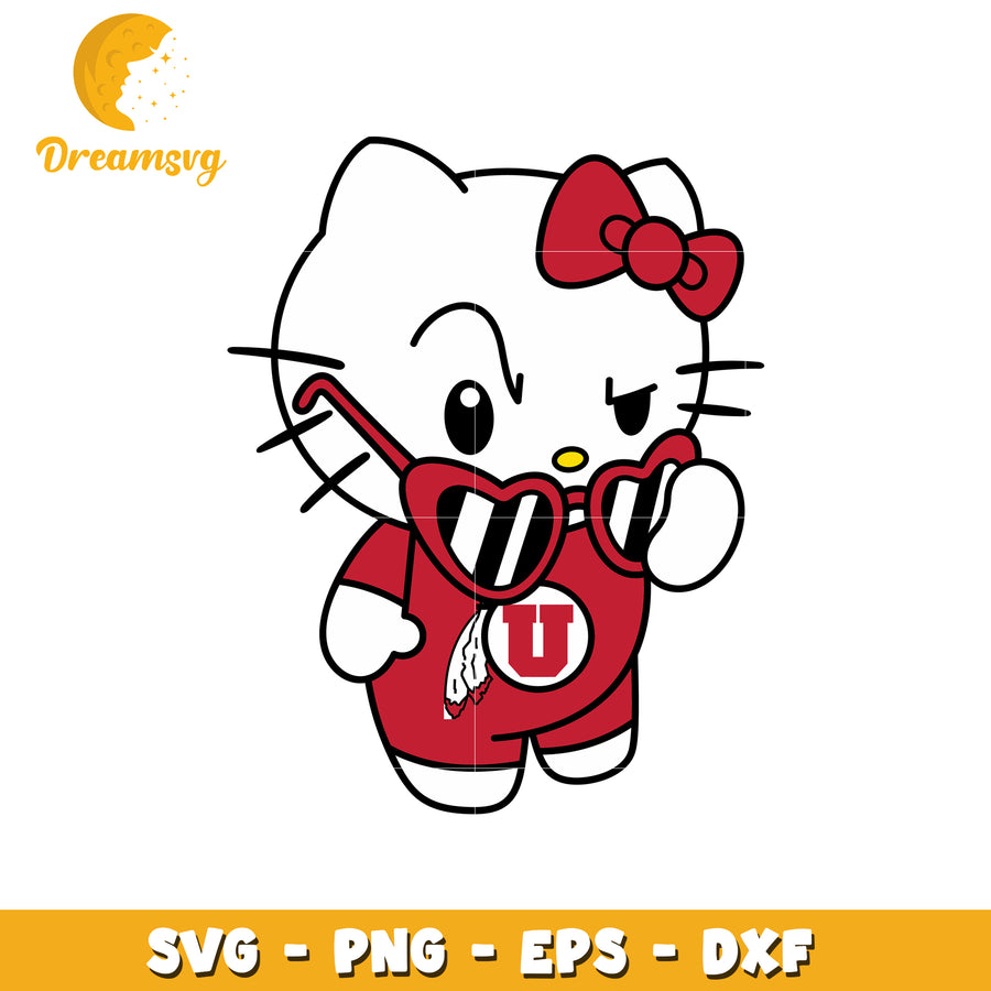 University of Utah Hello Kitty SVG