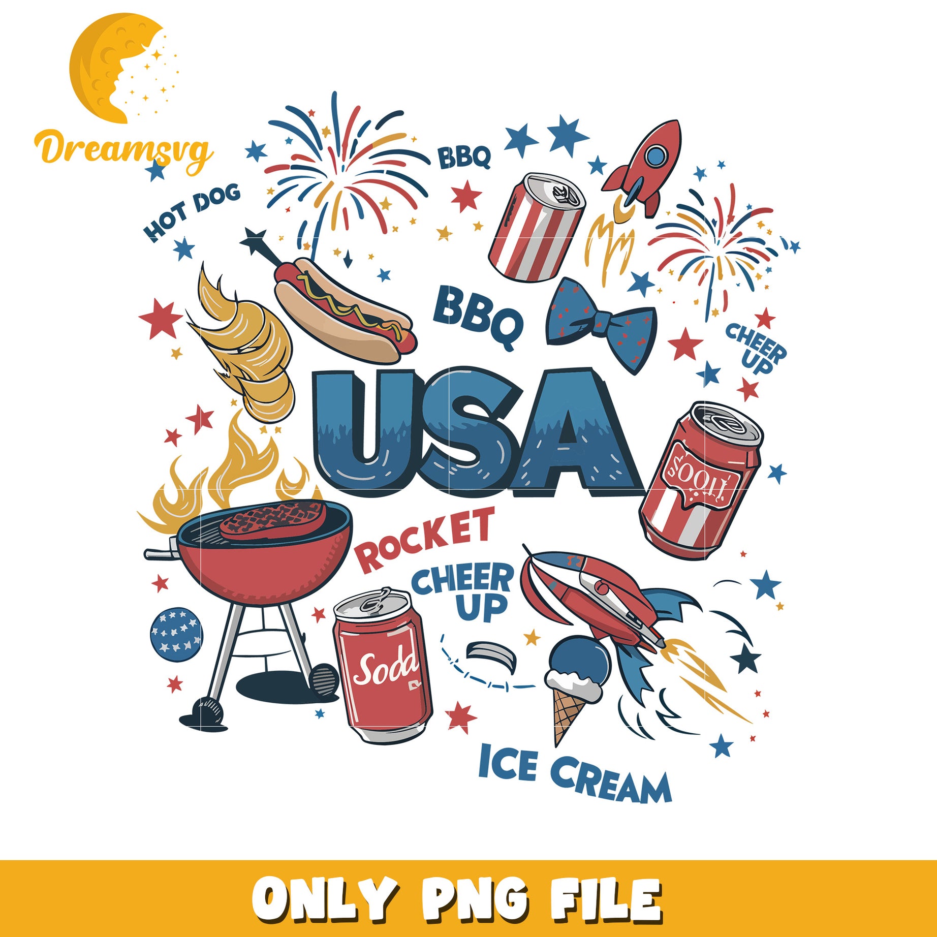 Usa bbq party png, 4th of july png, american summer party png