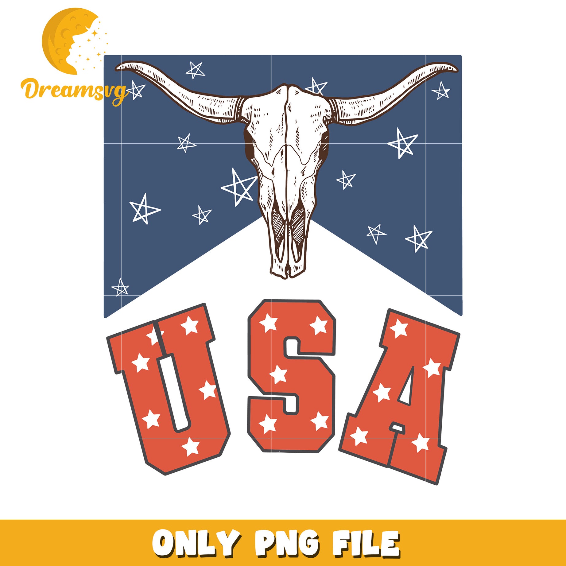Usa bull skull design png, western america png, independence day design png