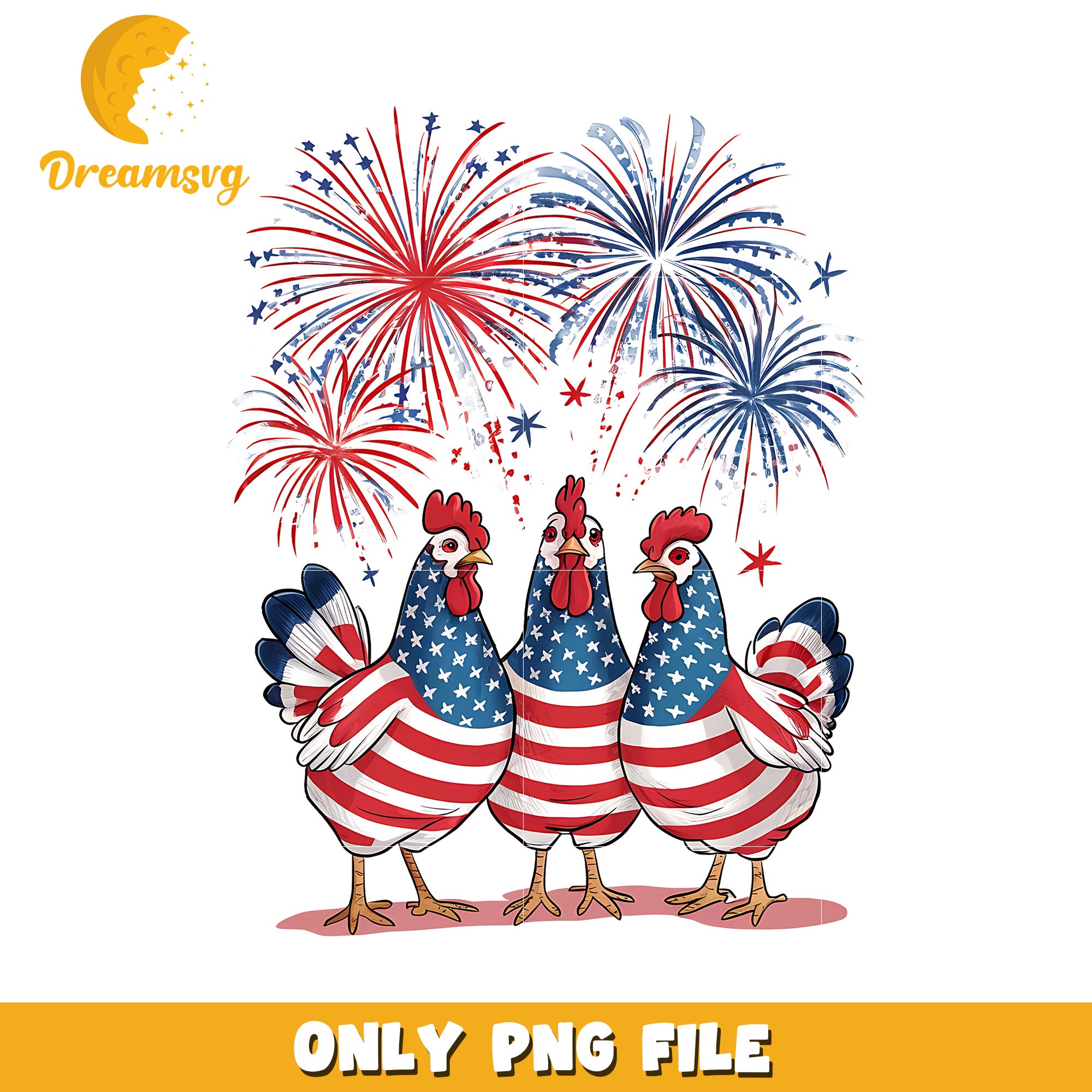 Usa chickens png, american flag chicken png, red white blue png