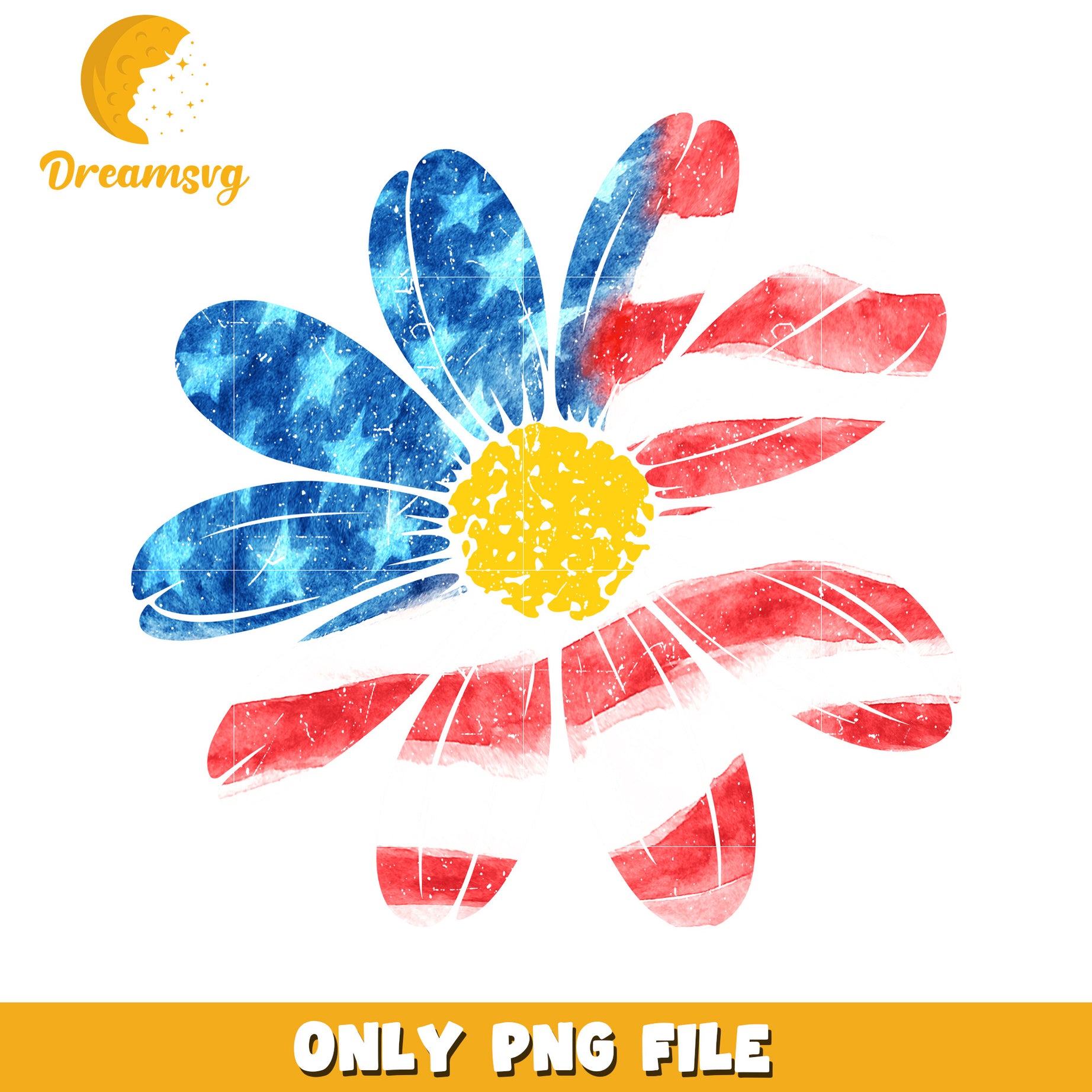 Usa flag daisy flower png, american flag flower png, patriotic daisy png
